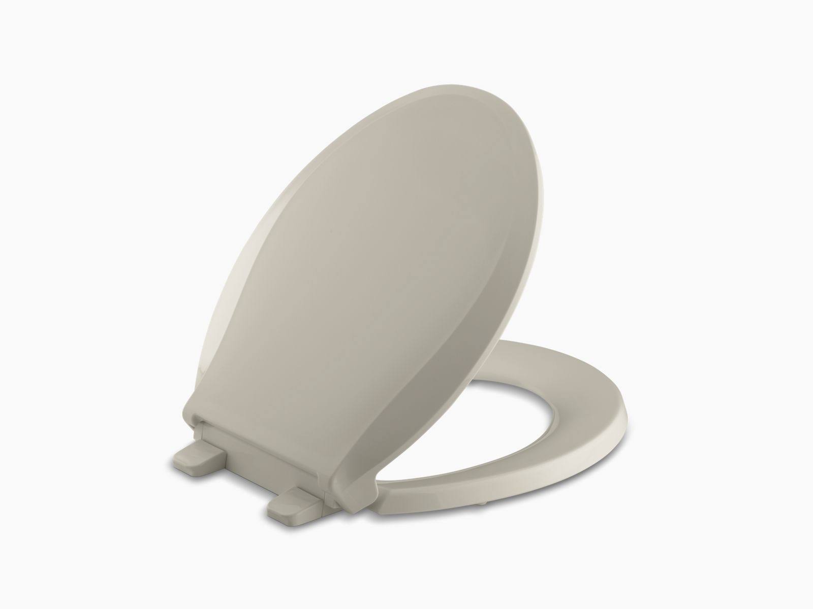 Kohler 4639-G9 Cachet Quiet-Close with Grip-Tight Round-Front Toilet Seat - Sandbar