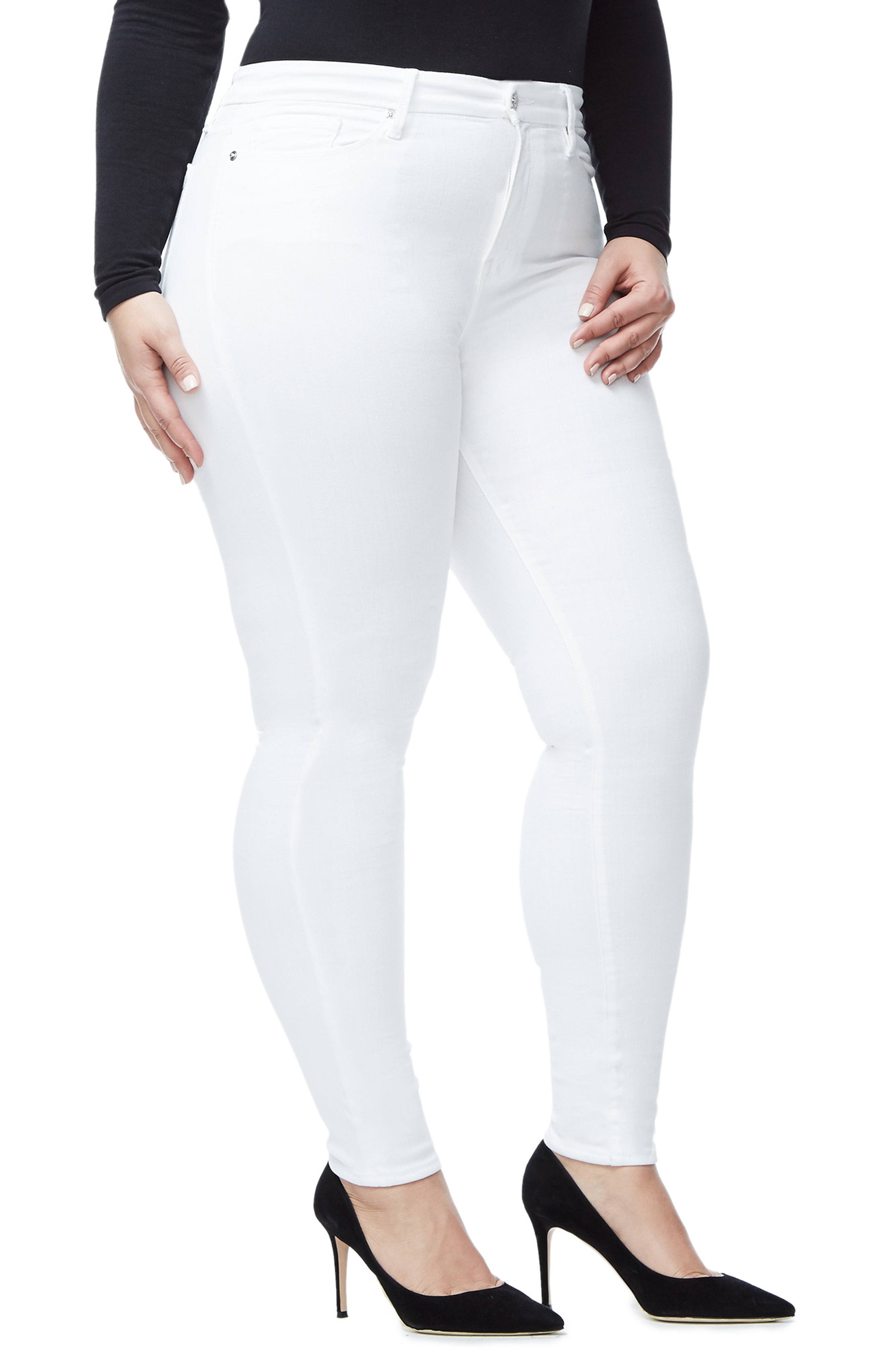 Plus Size Women&s Good American Good Legs Crop Skinny Jeans, Size 24 - White