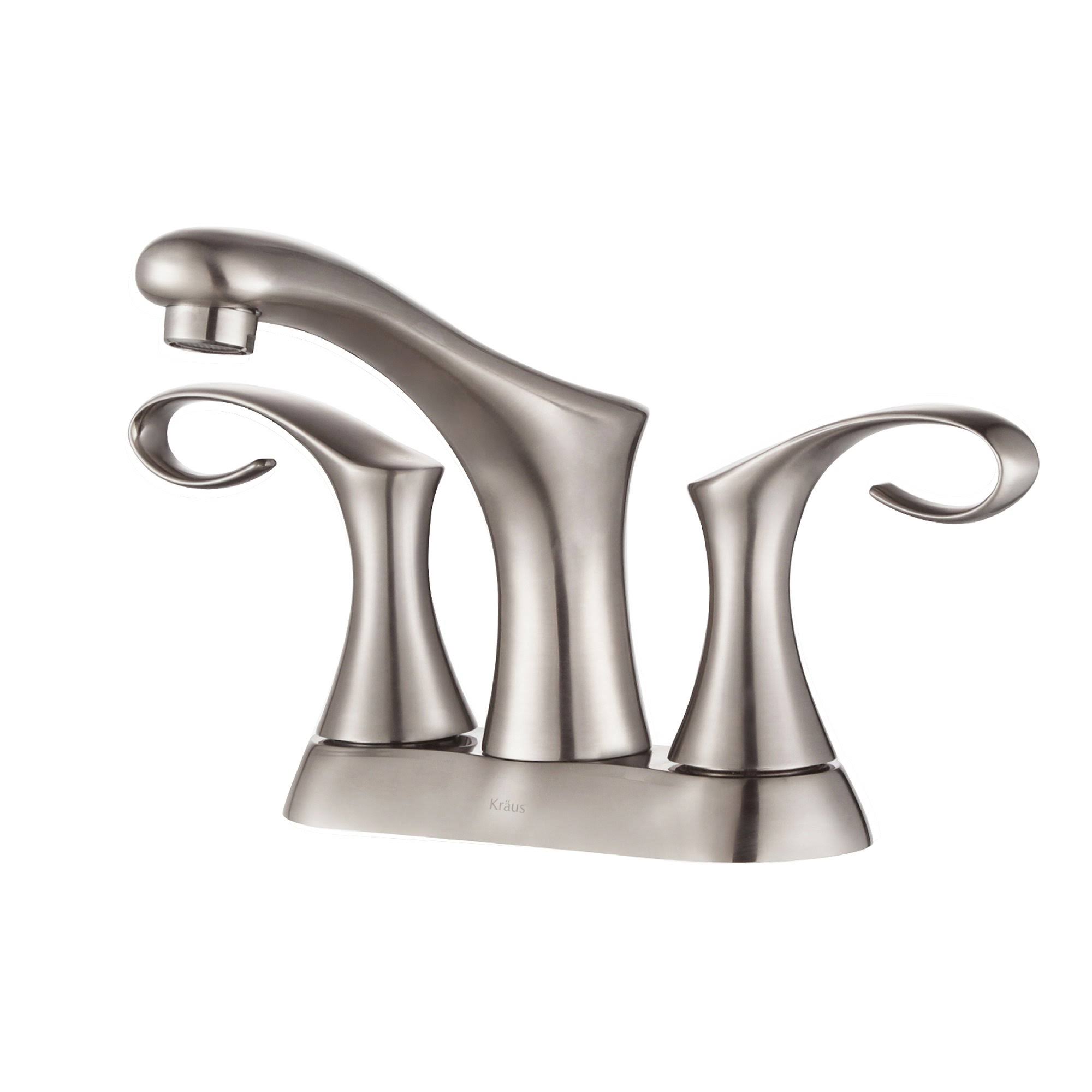 Kraus Cirrus 4 in. Centerset 2-Handle Bathroom Faucet in Brushed Nickel