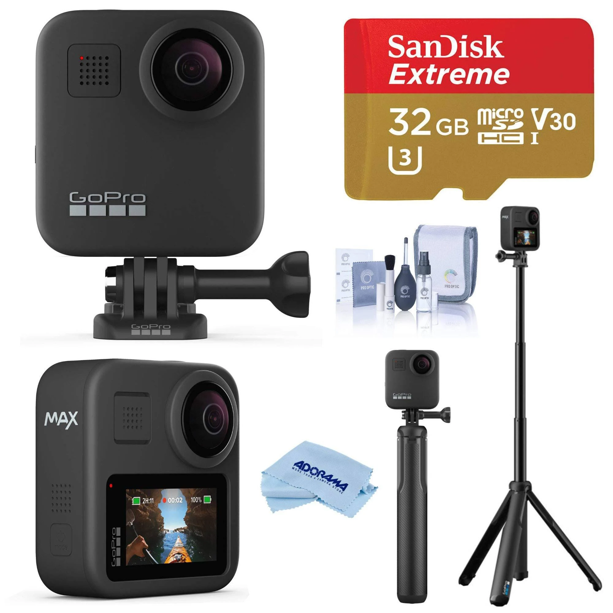GoPro Max 360 Action Camera with Extentable Grip + Tripod Accessory Kit CHDHZ-201 D