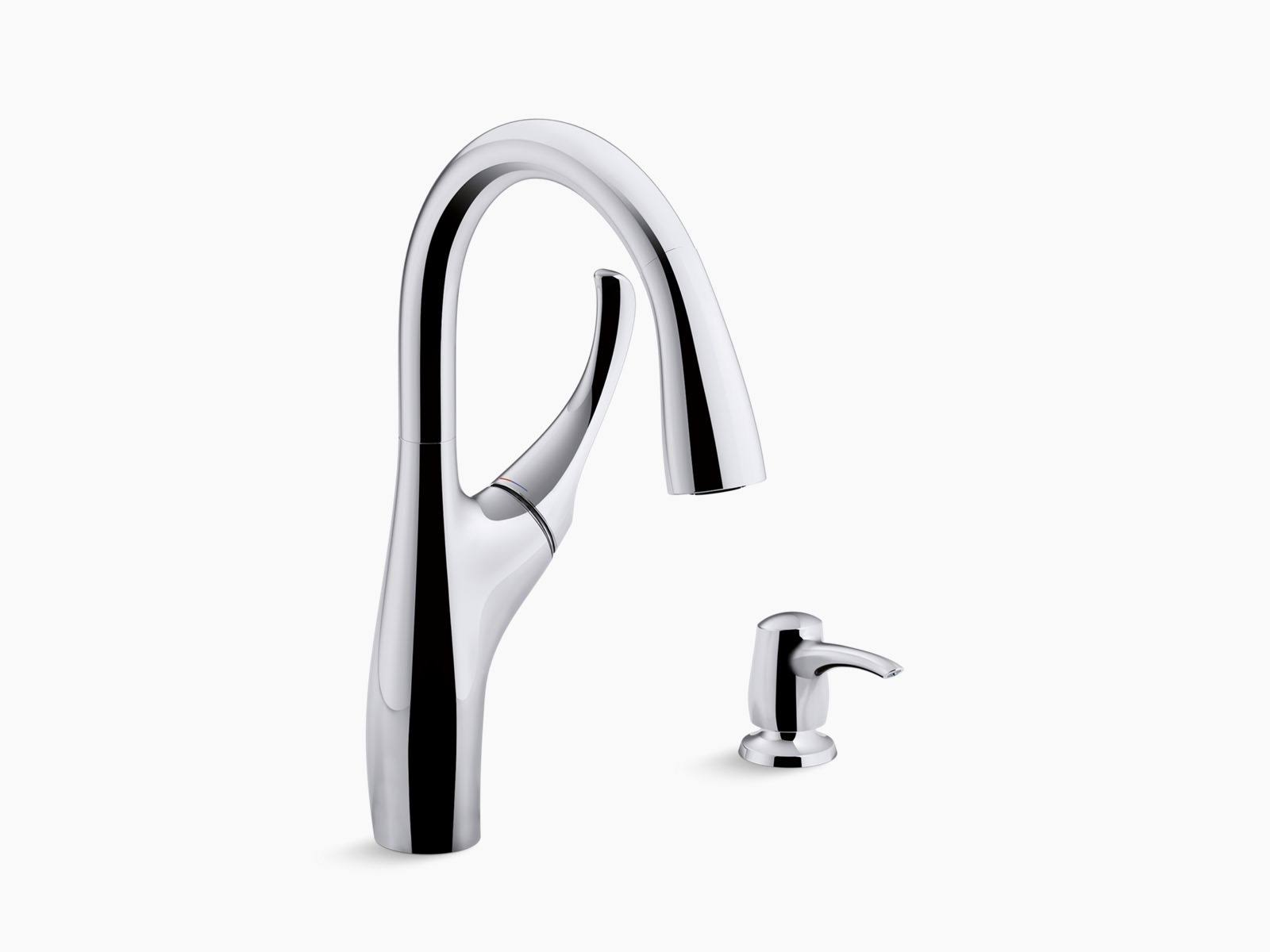 Mazz Single-Handle Pull-Down Sprayer Kitchen Faucet in Polished Chrome