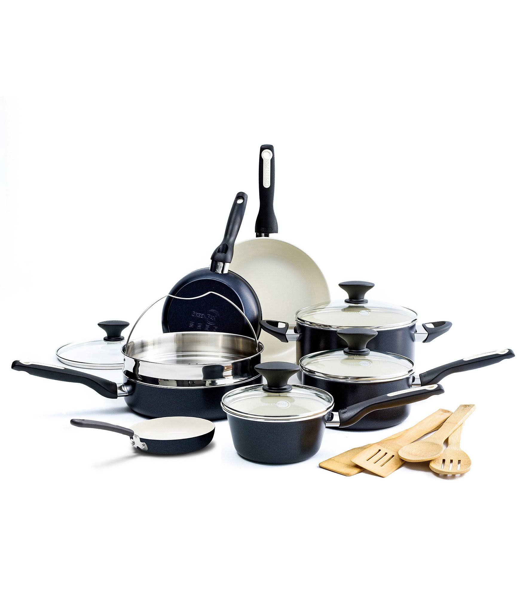 GreenPan Rio Ceramic Nonstick Black 16 Piece Cookware Set