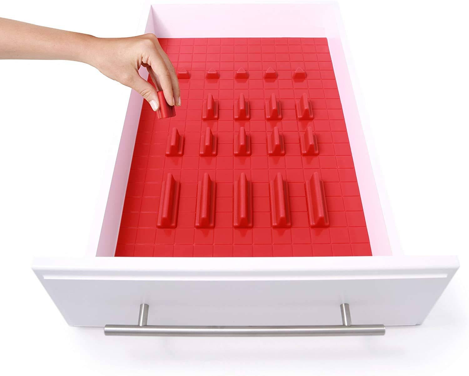 DrawerDecor Customizable Organizer, Deluxe Starter Kit, Red, 21-pc. Red