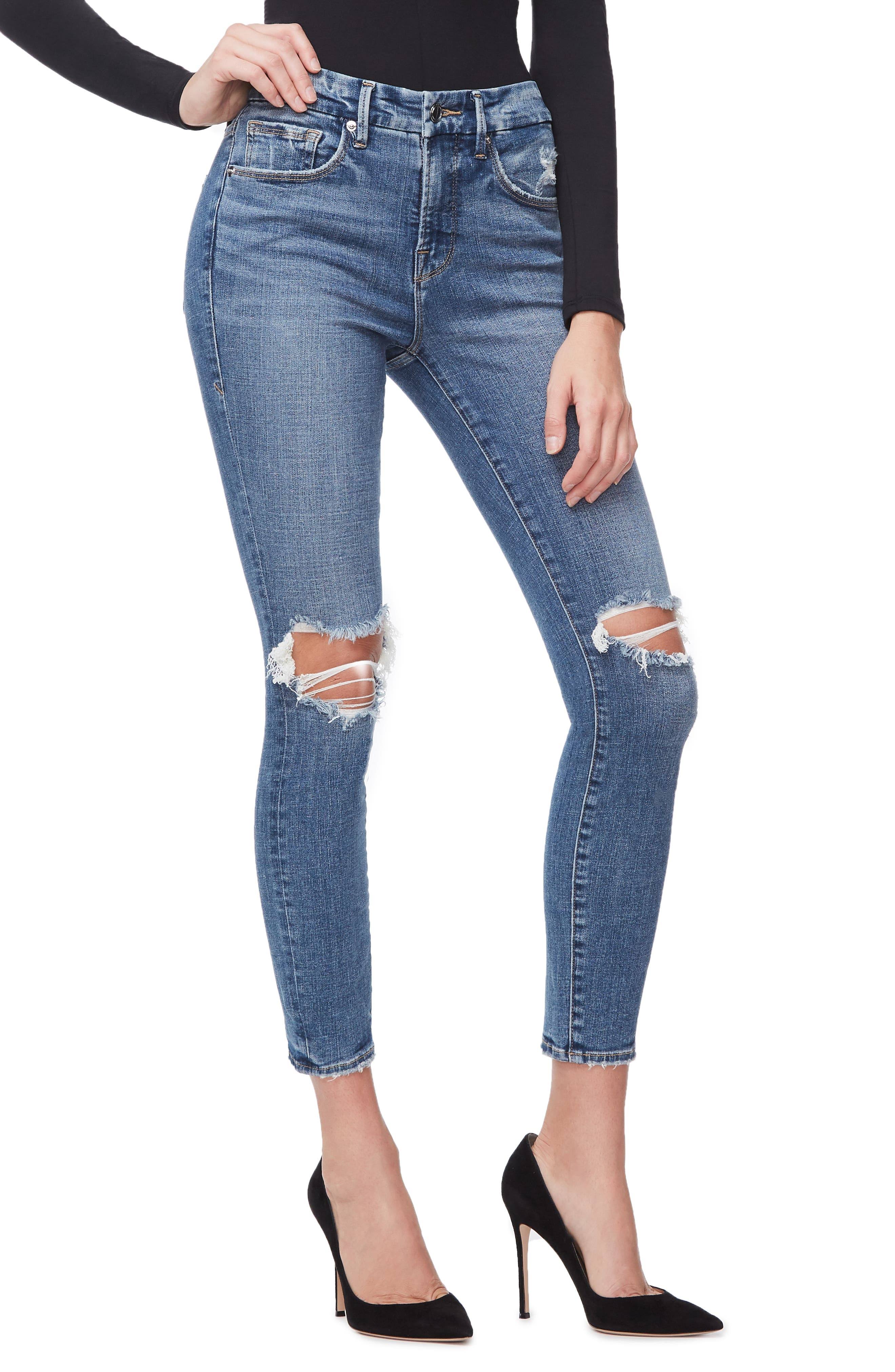 Good American Women&s Good Legs Crop Jeans, Blue261, 15