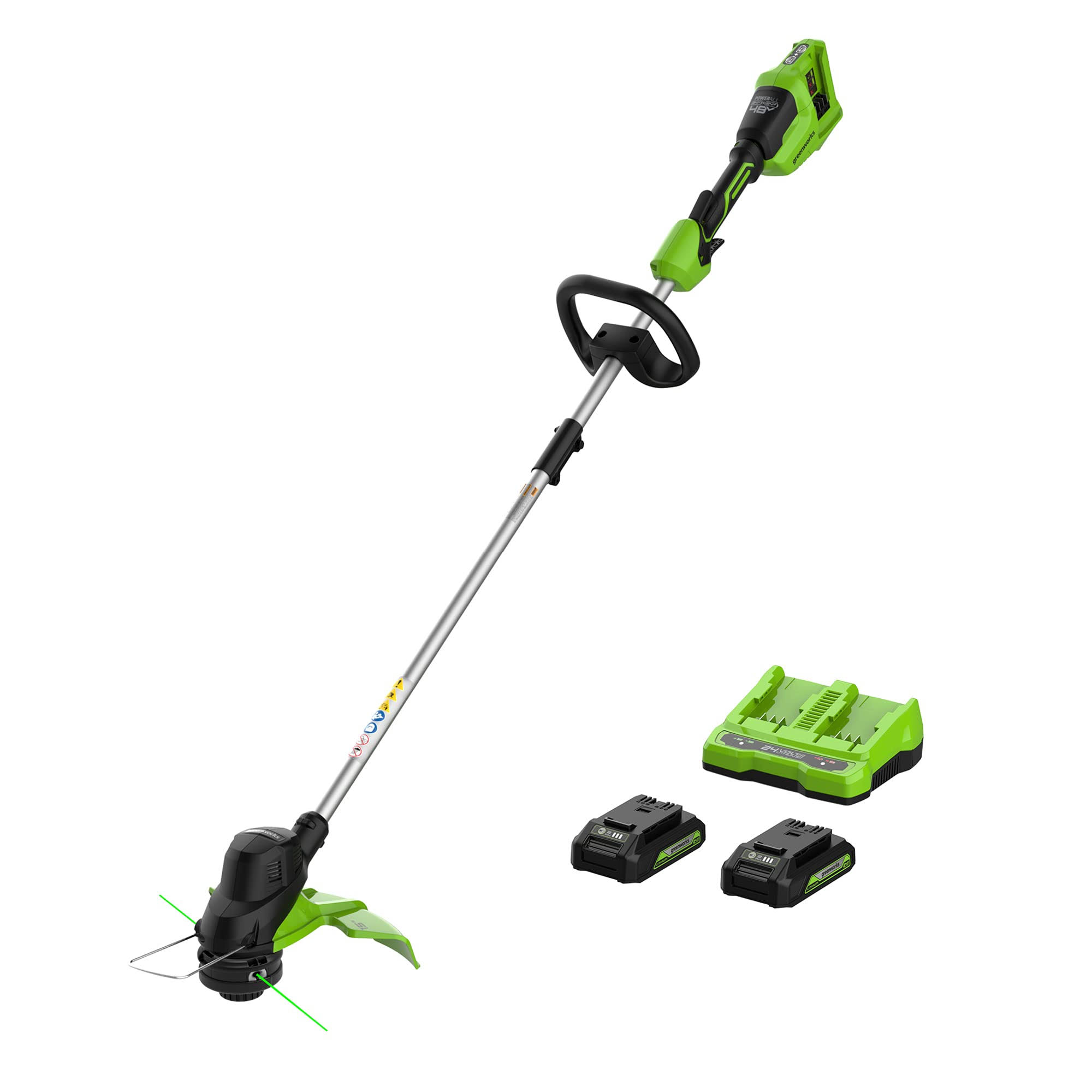 Greenworks 2 x 24V (48V) 15x22 TorqDrive String Trimmer with Blower,battery and Charger Included