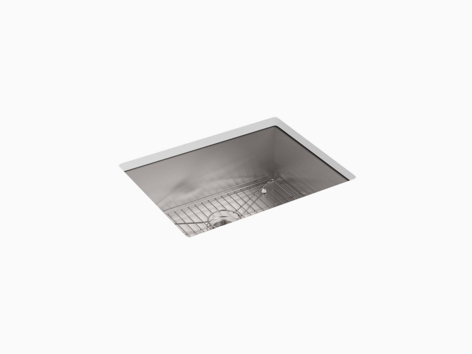 KOHLER K-3822-1-NA Vault Top-Mount/Undermount Medium Single-Bowl Kitchen Sink with Single Faucet Hole, Stainless Steel