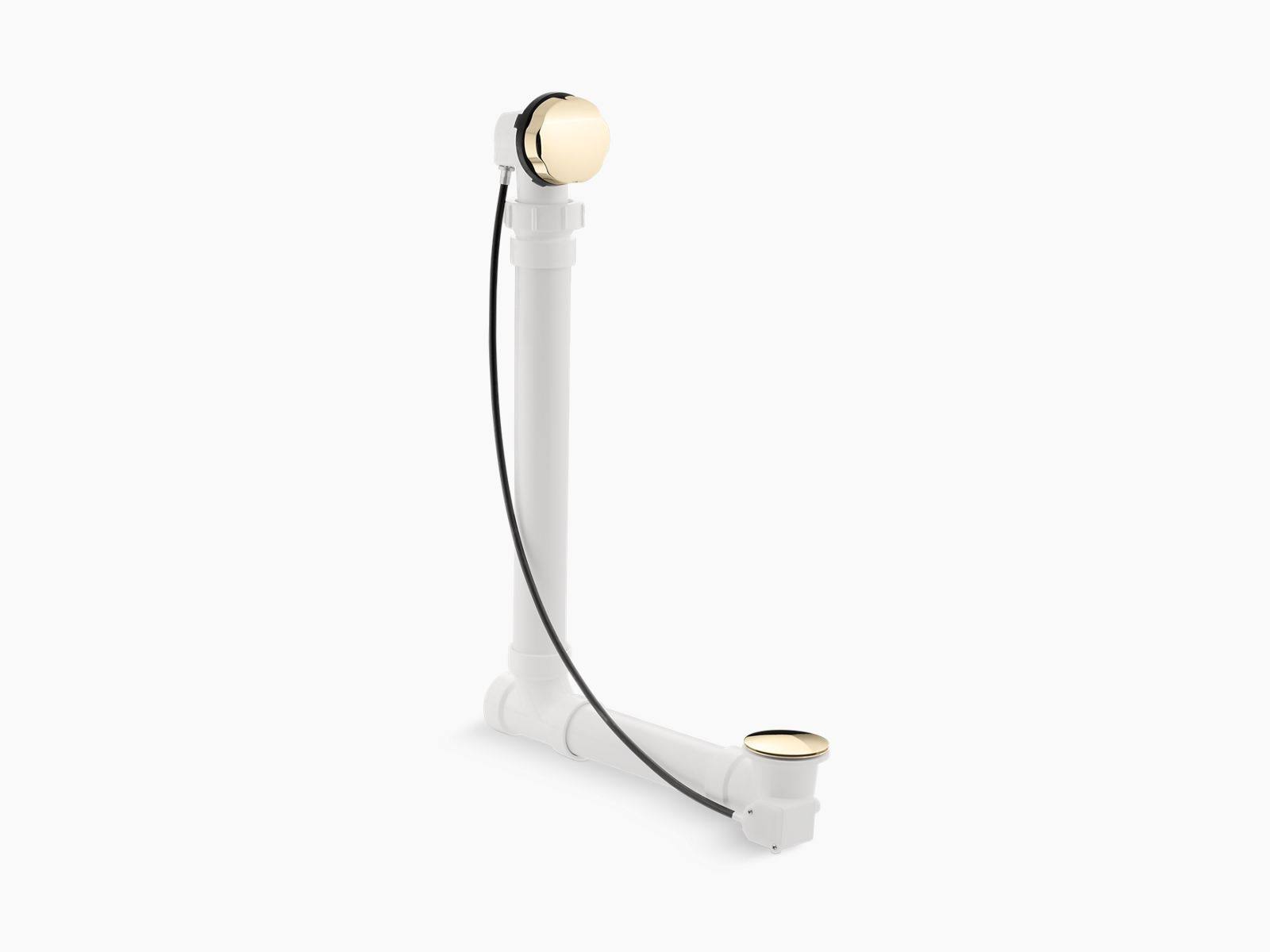 KOHLER K-7213-AF Clearflo Cable Bath Drain with PVC Tubing, Vibrant French Gold