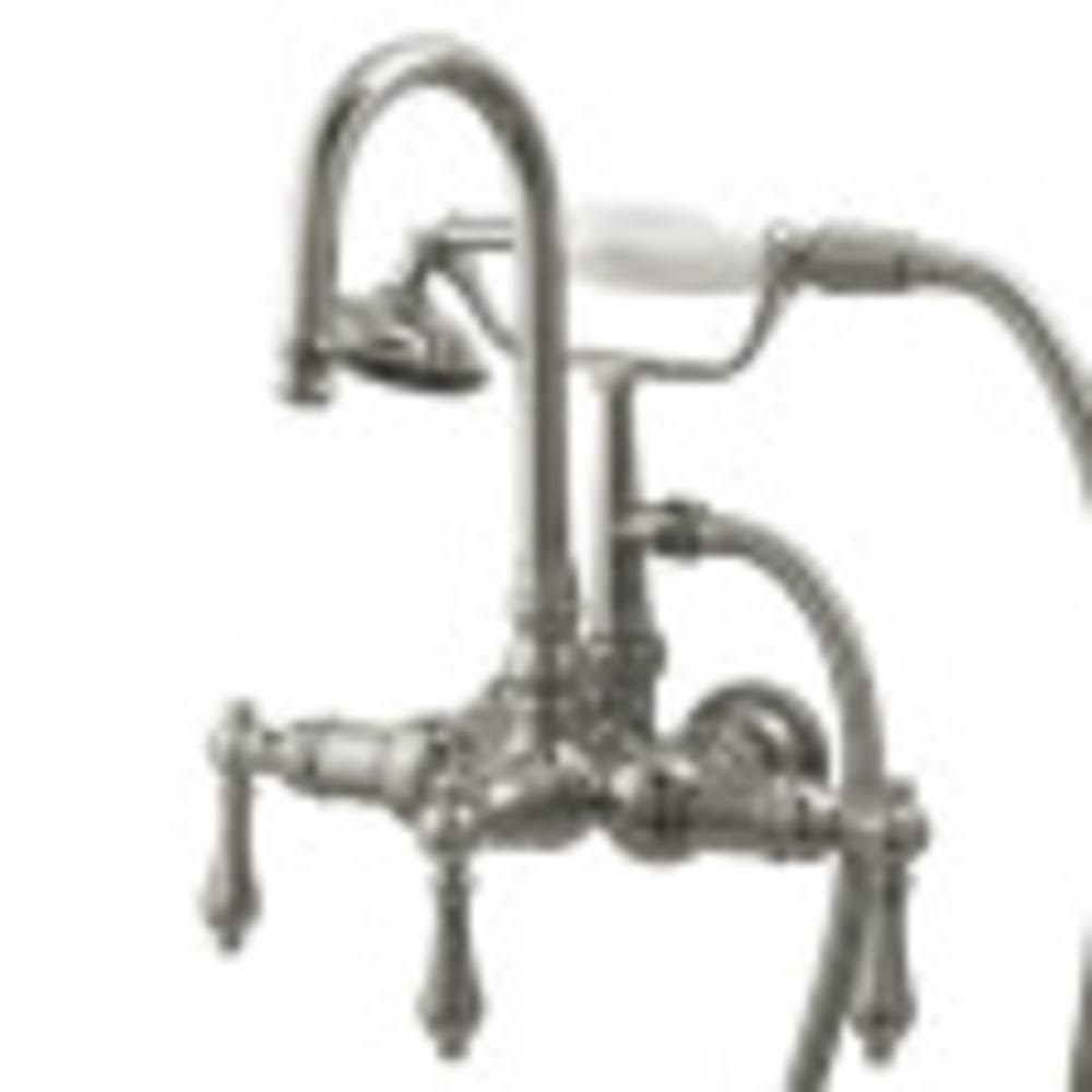 Kingston Brass Vintage Wall Mount Clawfoot Tub Filler with Hand Shower - Polished Chrome CC8T1