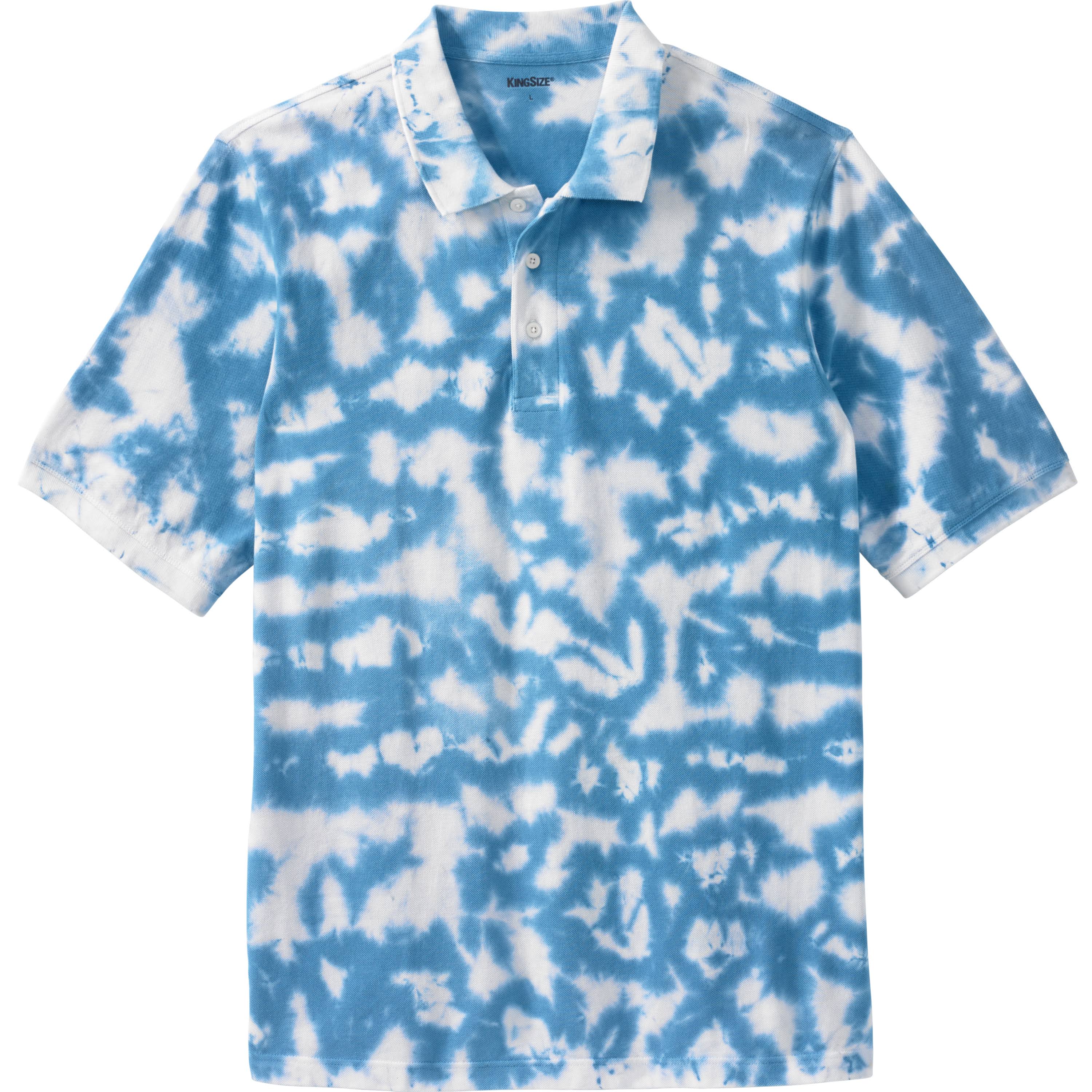 Men&s Big u0026 Tall Pique Polo Shirt by KingSize in Atlantic Marble (Size 9XL)