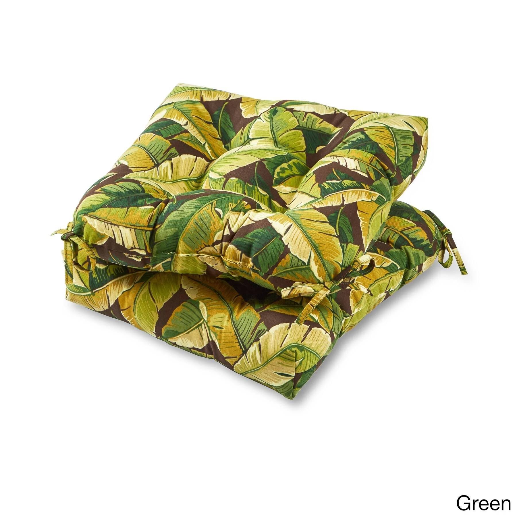 Greendale Home Fashions 20-inch Outdoor Chair Cushion (Set of 2), Palm Green