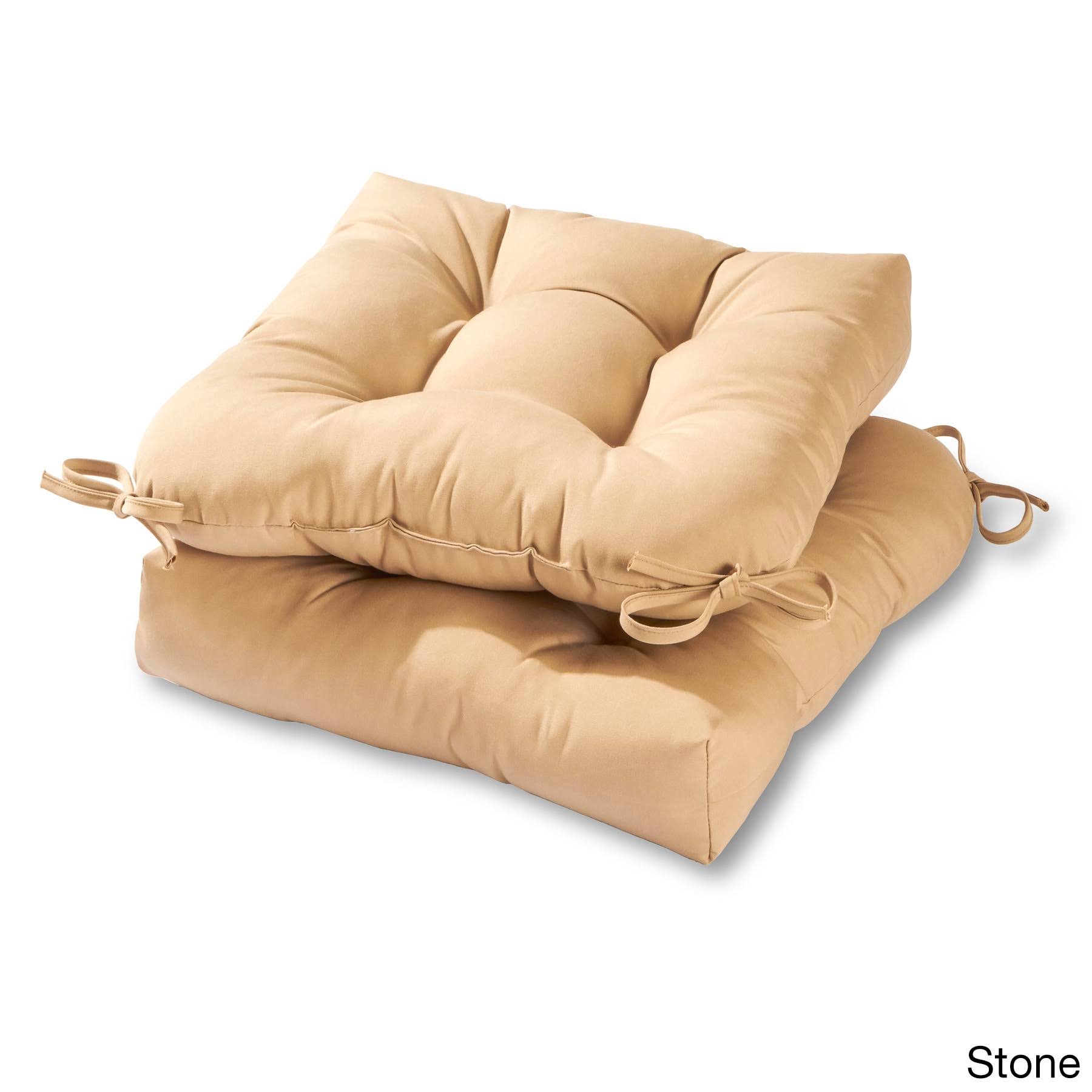 Greendale Home Fashions 20-inch Outdoor Chair Cushion Set of 2, Stone