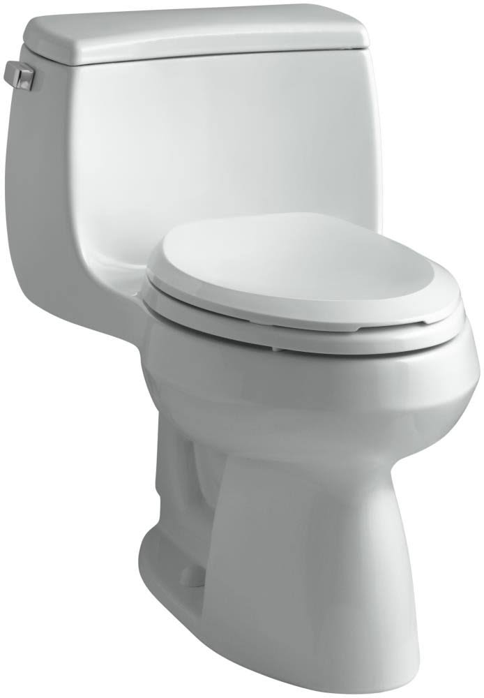 Kohler K-3615-95 Gabrielle Ice Grey Comfort Height One-Piece Elongated Toilet with Seat and Left Lever 1.28 GPF