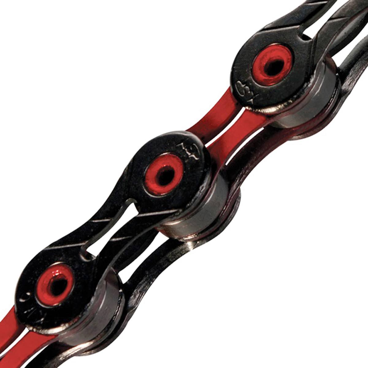 KMC X11SL DLC 11-Speed Bicycle Chain, Black/Red, 116L