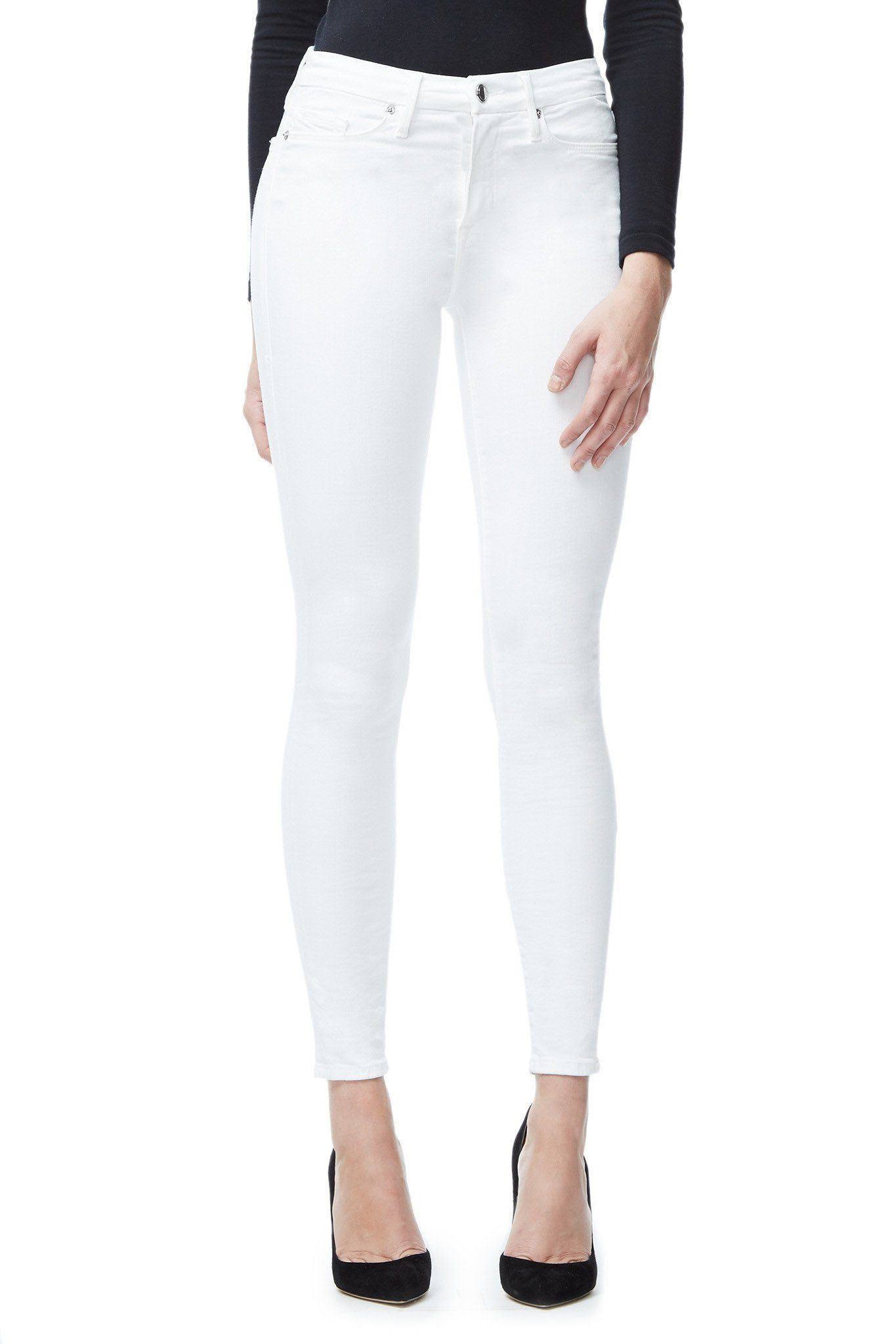 Women&s Good Legs High Waisted Skinny Jeans | Extra Stretch, Flat Tummy Tech, Gap-Proof Waistband in White Size 4 | Good America