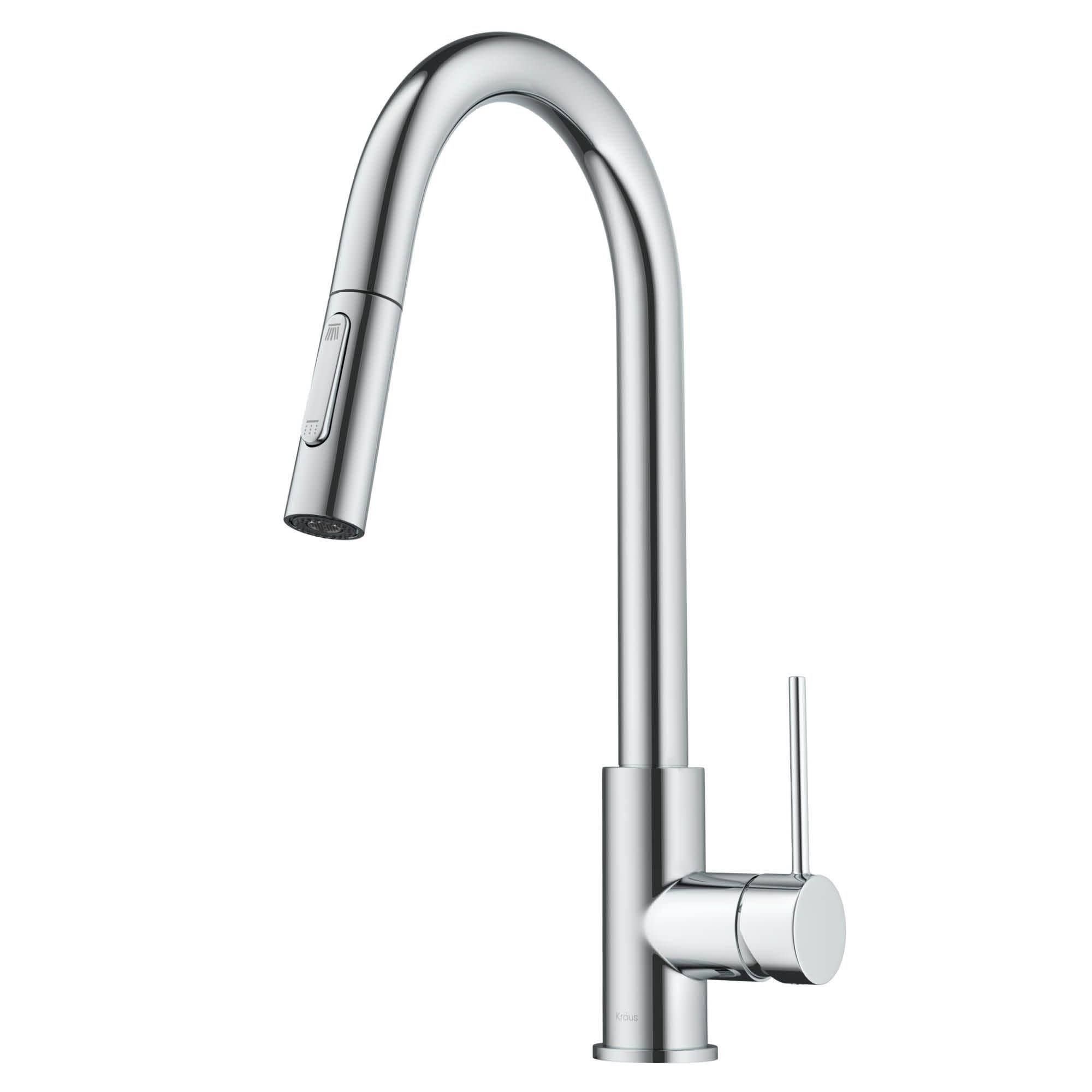 Kraus KPF-3104CH Oletto Contemporary Pull-Down Single Handle Kitchen Faucet, 16.25 inch, Chrome