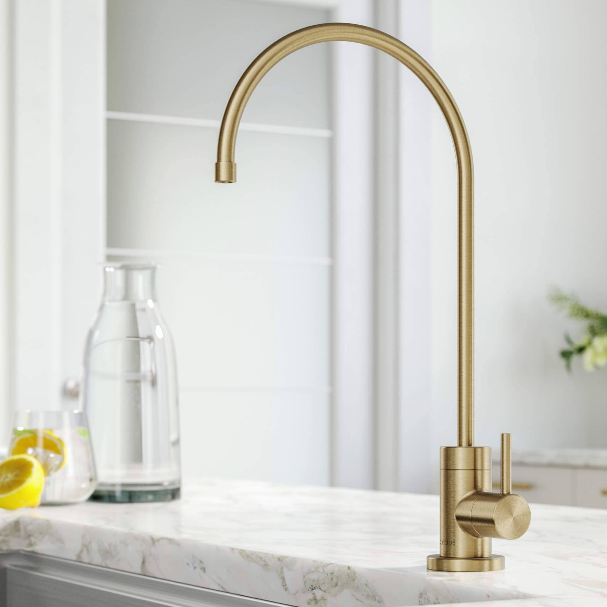 Kraus Purita Drinking Water Dispenser Kitchen Faucet - Brushed Gold FF-100BG