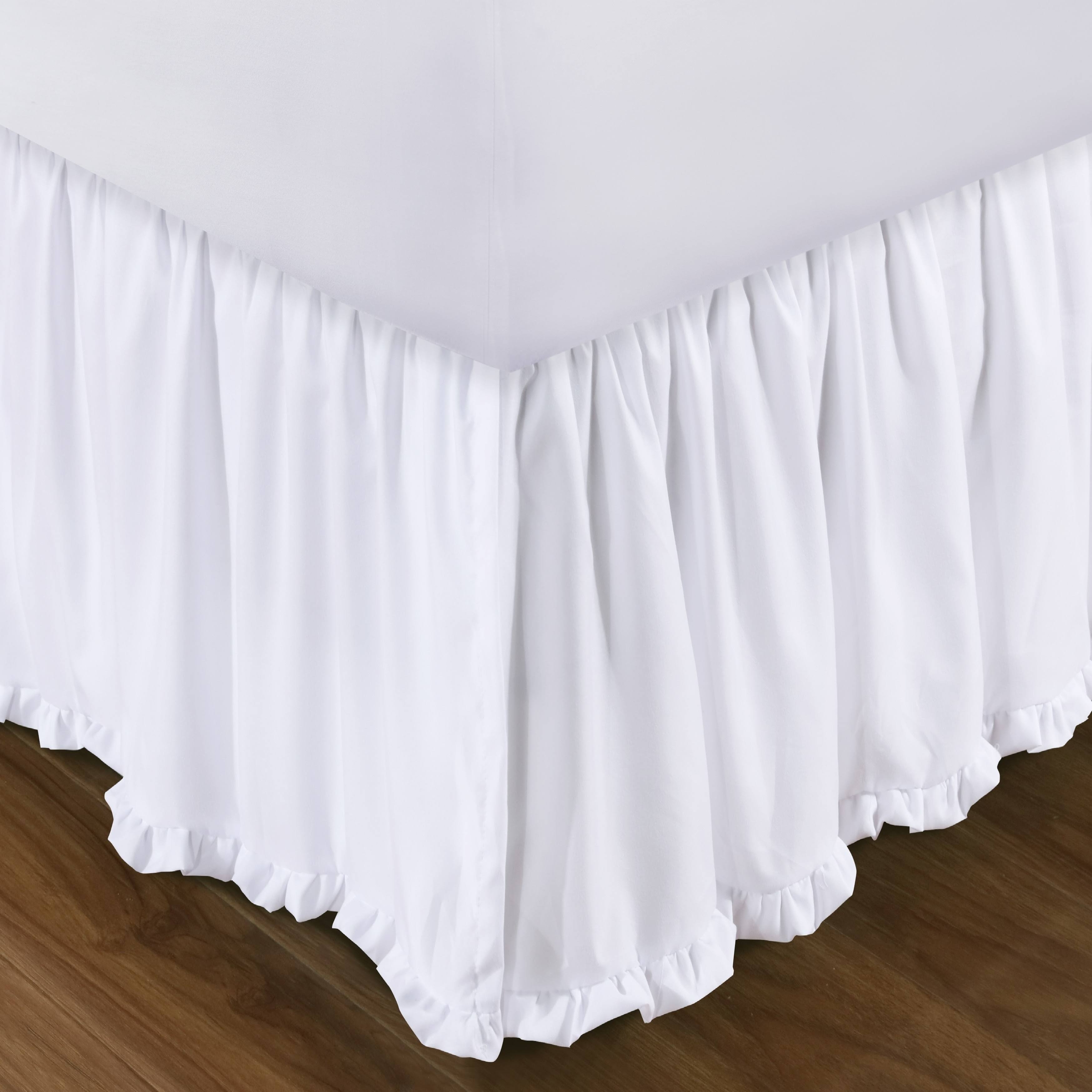 Greenland Home Fashions Sasha White 15-inch Drop Bed Skirt, Size: Full