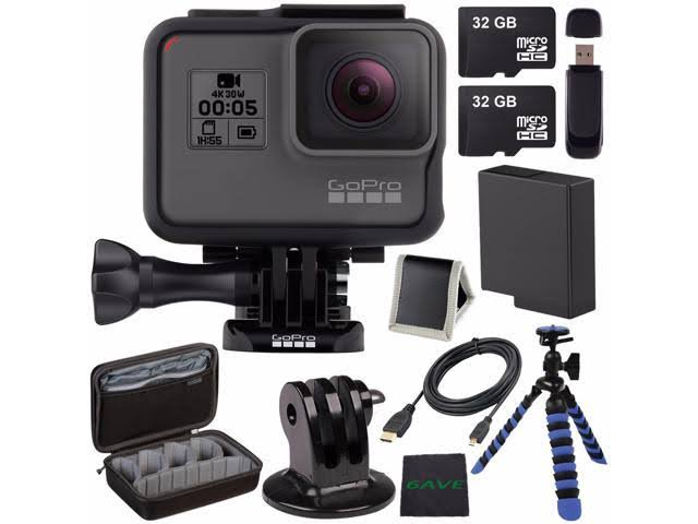 GoPro Hero5 Black CHDHX-501 + Replacement Lithium Ion Battery for GoPro Hero5 + 32GB
