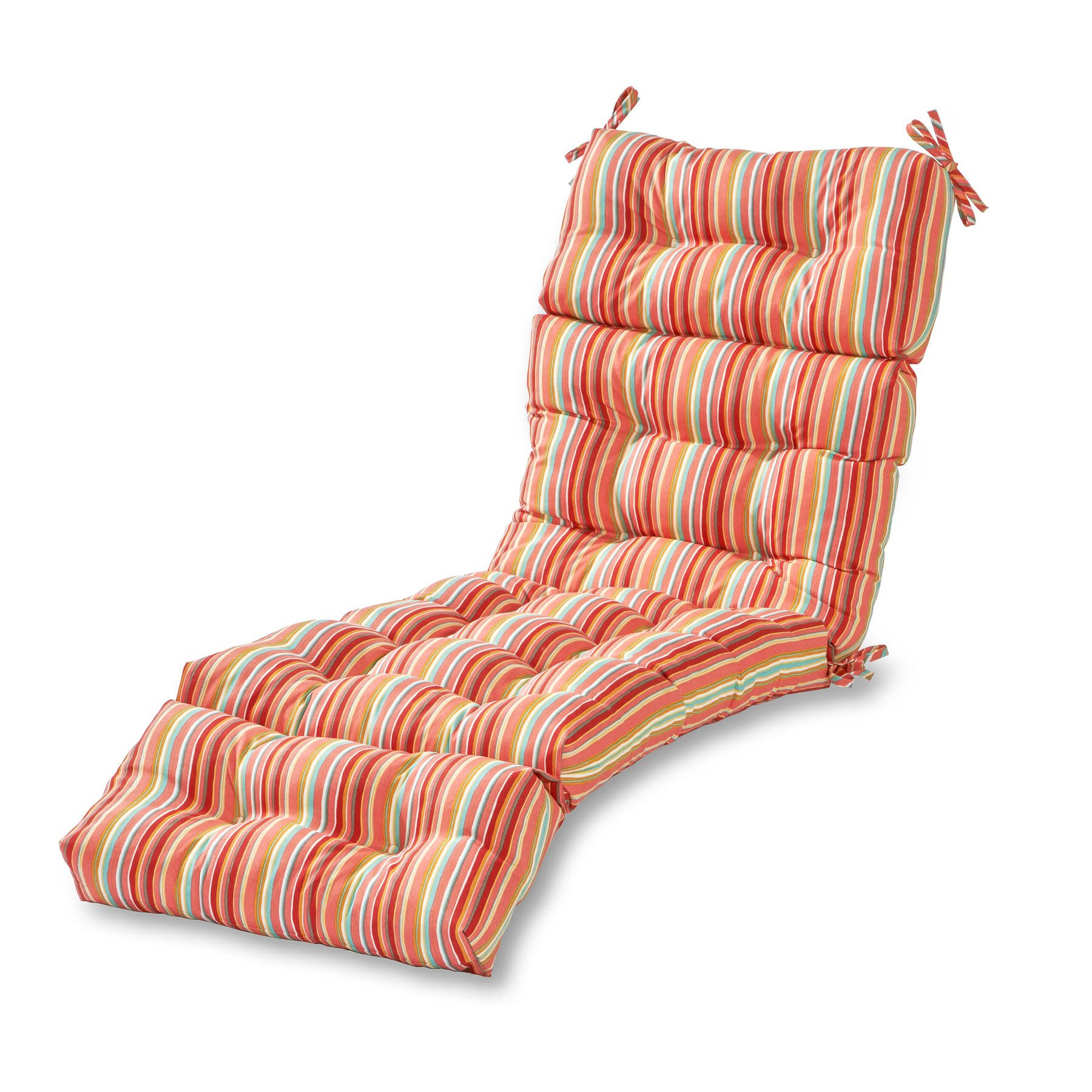 Greendale Home Fashions 72x22 Outdoor Chaise Lounger CUSHION, Watermelon Stripe