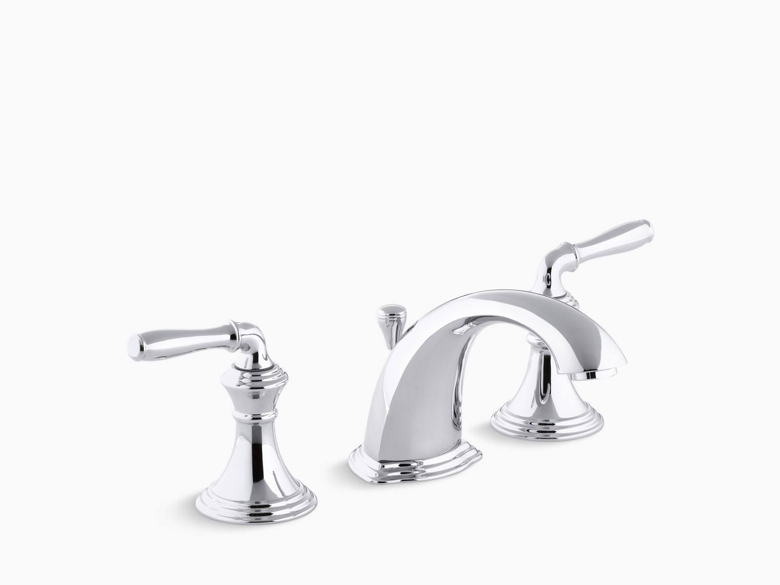 KOHLER K-394-4-CP Devonshire Widespread Bathroom Sink Faucet with Lever Handles - Polished Chrome