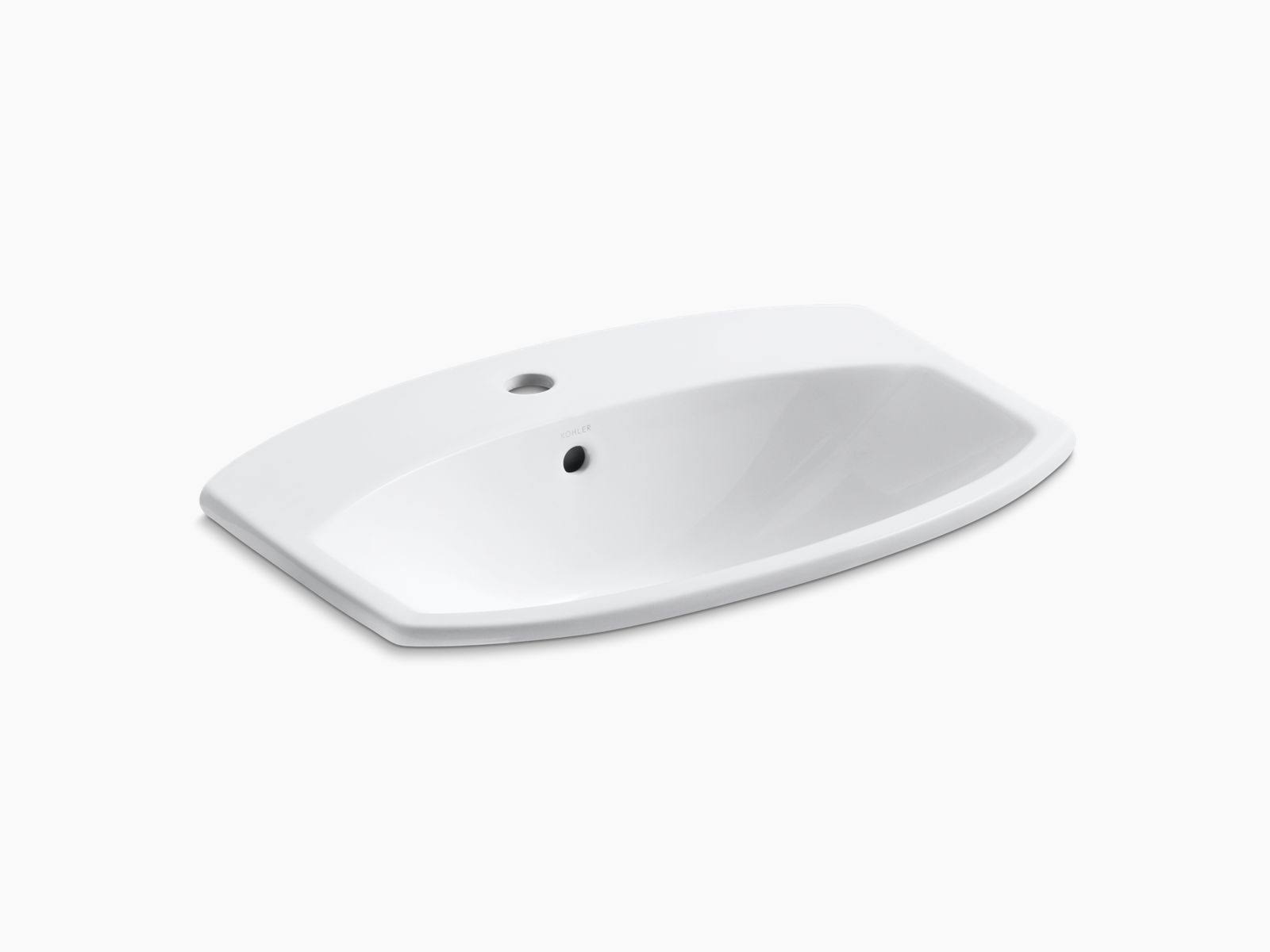 Kohler K-2351-1-0 Cimarron 23x22 Drop in Bathroom Sink - White