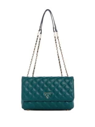 Guess Cessily Quilted Convertible Crossbody - Jett Stone Wash