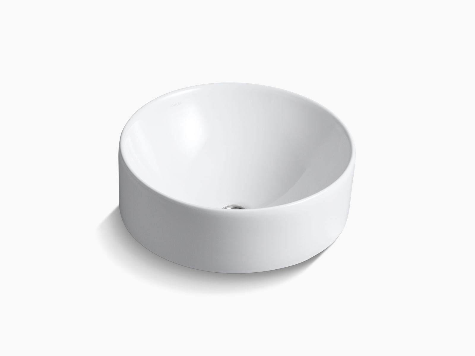 Kohler K-14800-0 Vox Round Vessel Bathroom Sink, White