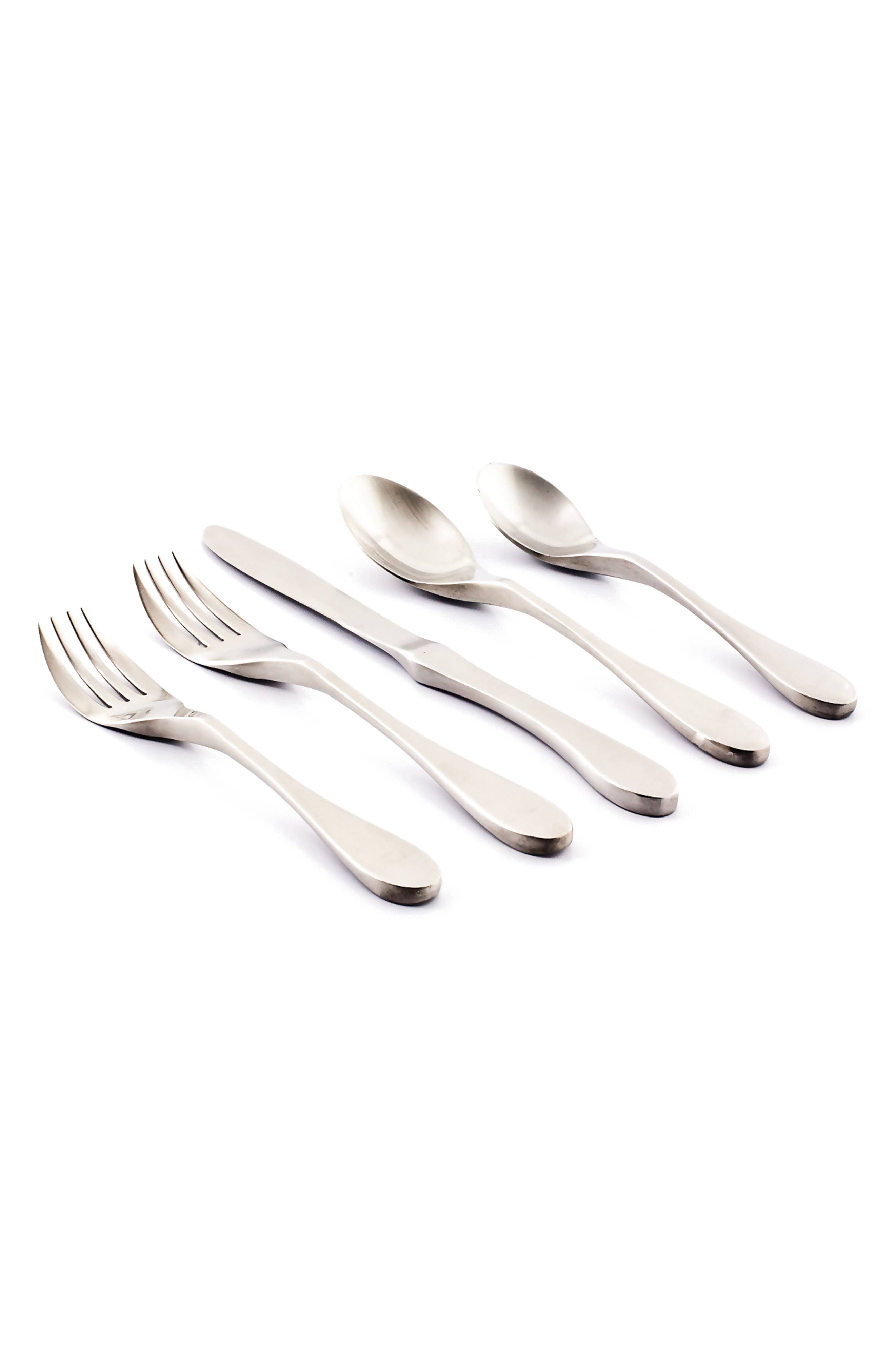 Knork Matte Finished Silver Flatware Set - 20 count