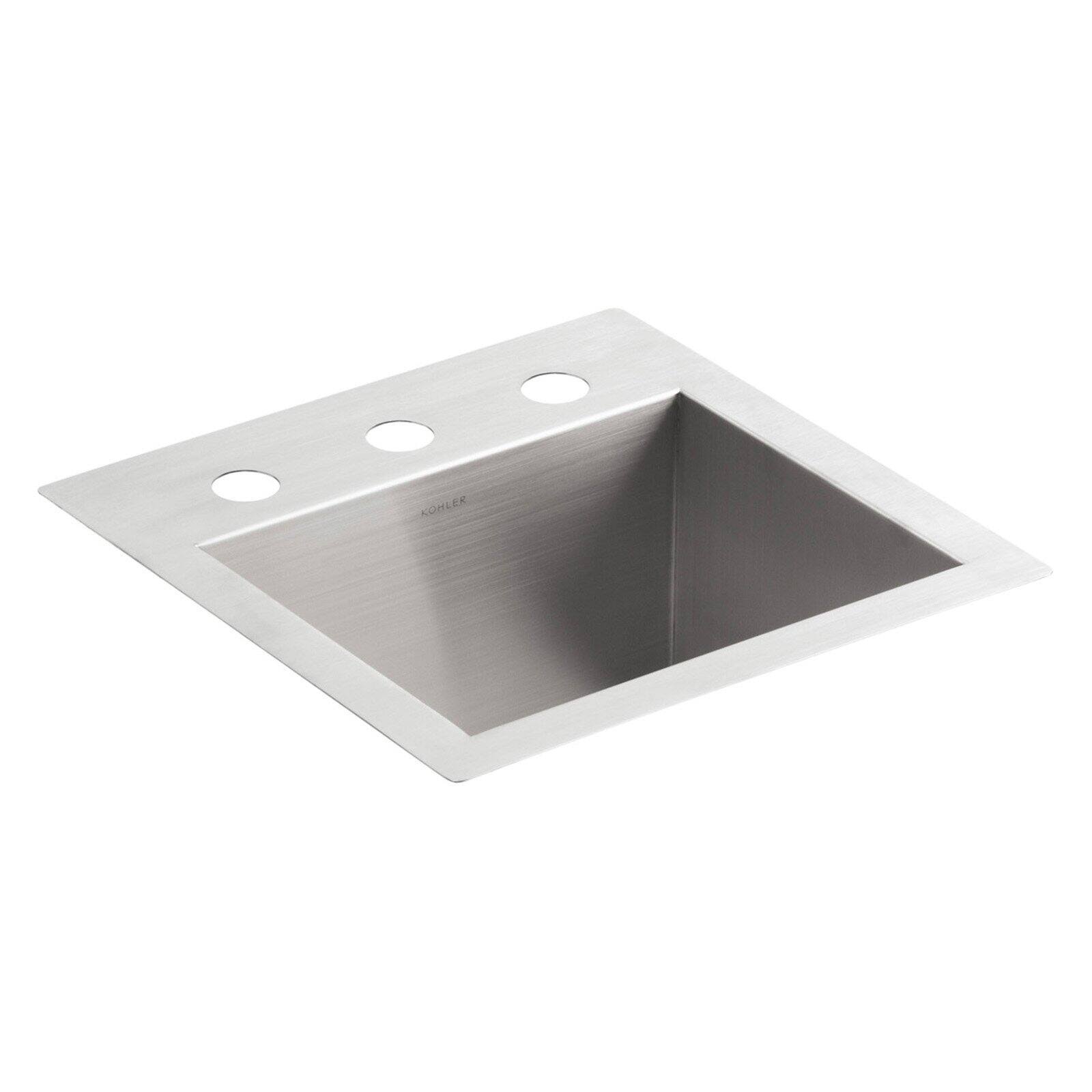 Kohler K-3840-3-NA Vault Bar Sink Stainless Steel