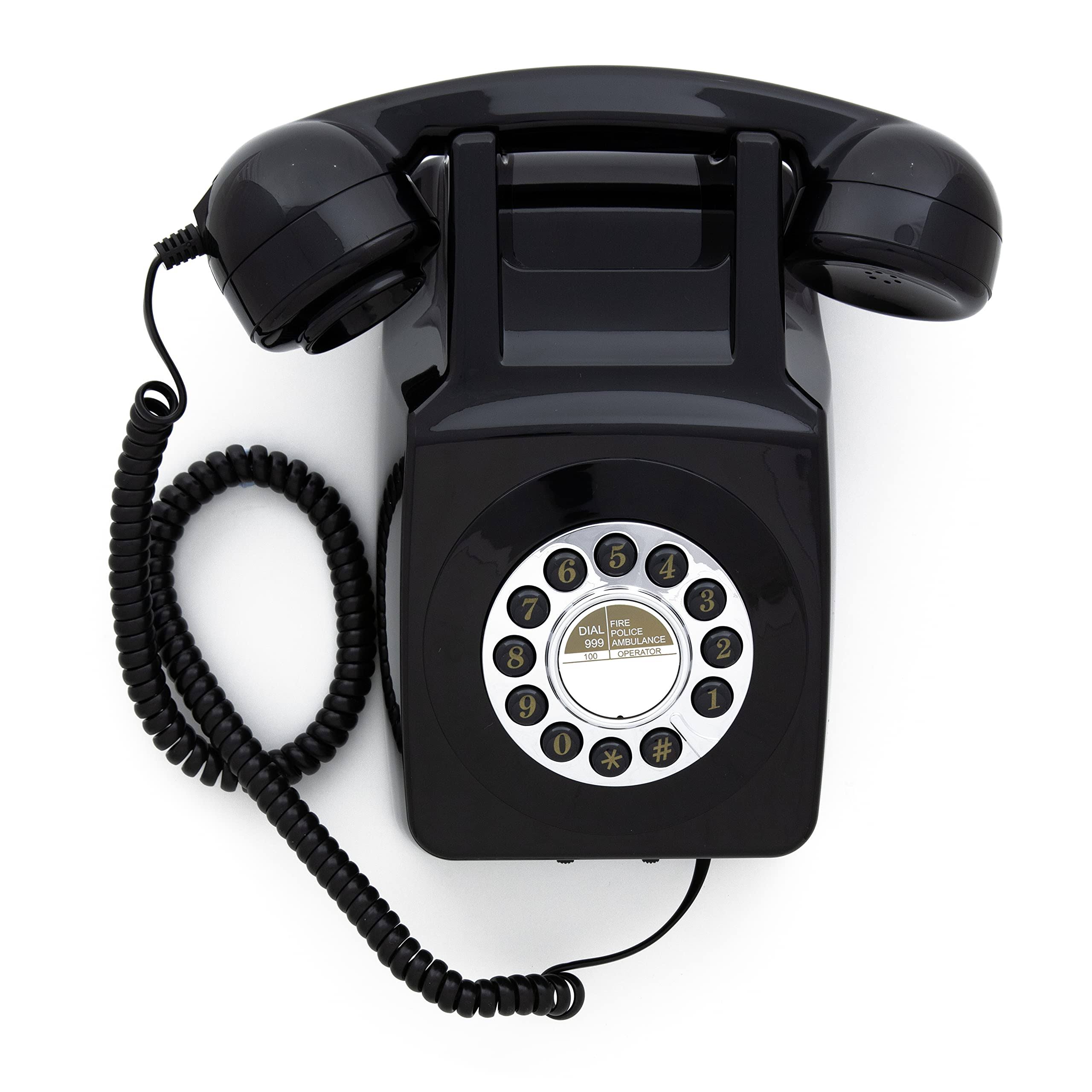GPO Retro 746 Push Button Wall Telephone - Black