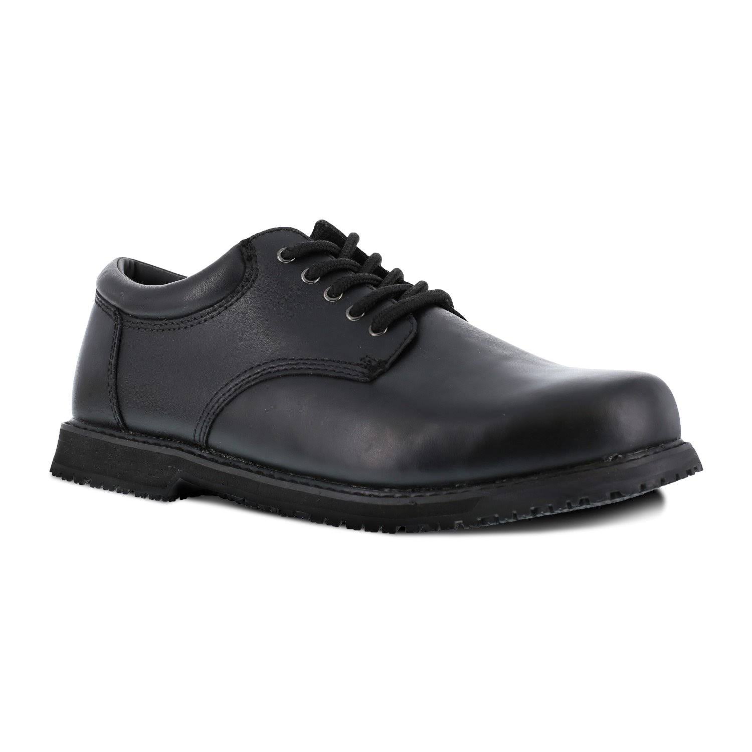 Grabbers G1120 Friction Plain Toe Oxford, Men&s Sz 14 EW Wide, Black