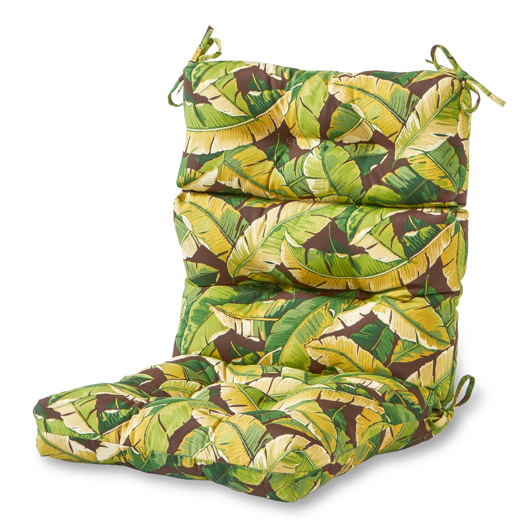 Greendale Home Fashions OC4809-Palm-Green Outdoor High Back Chair Cushion