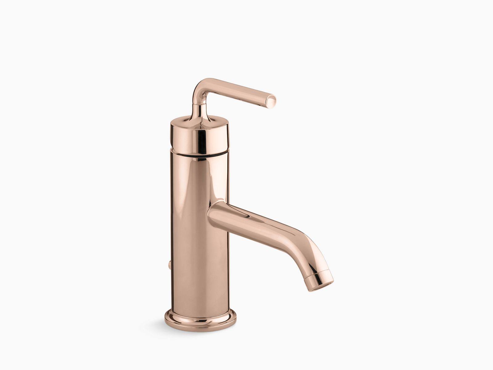 Kohler 14402-4A-RGD Purist Single-Handle Bathroom Sink Faucet with Straight Lever Handle - Vibrant Rose Gold