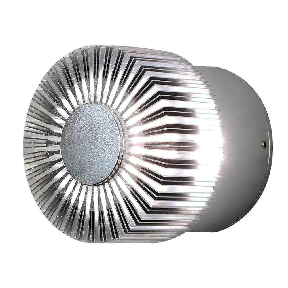 Konstsmide 7900-310 Monza Round Fan Style Up Down Outdoor Wall Light/ LED High Power 1 x 3 Watt LED Wall Lamp/ Clear Glass Lens/
