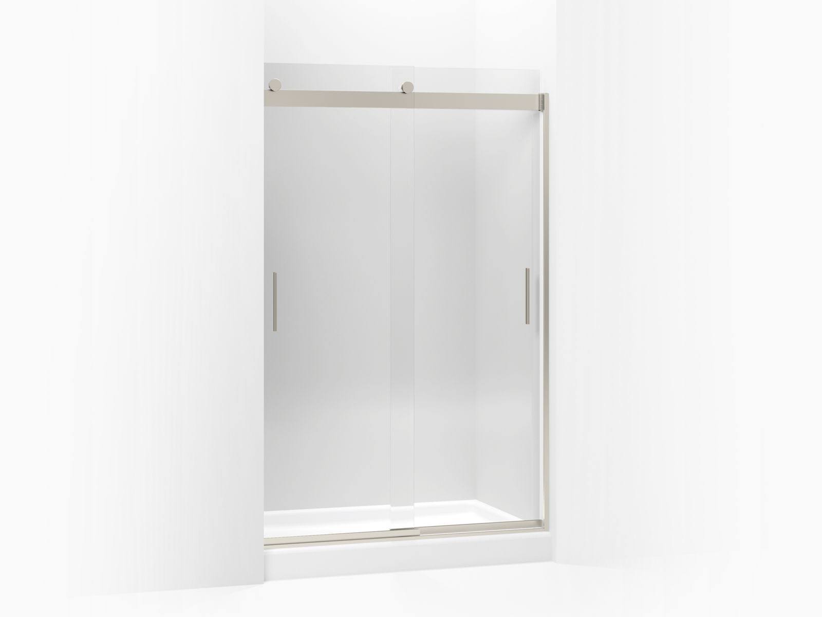 KOHLER K-706008-L-MX Levity Sliding Shower Door with Crystal Clear Glass, Matte Nickel