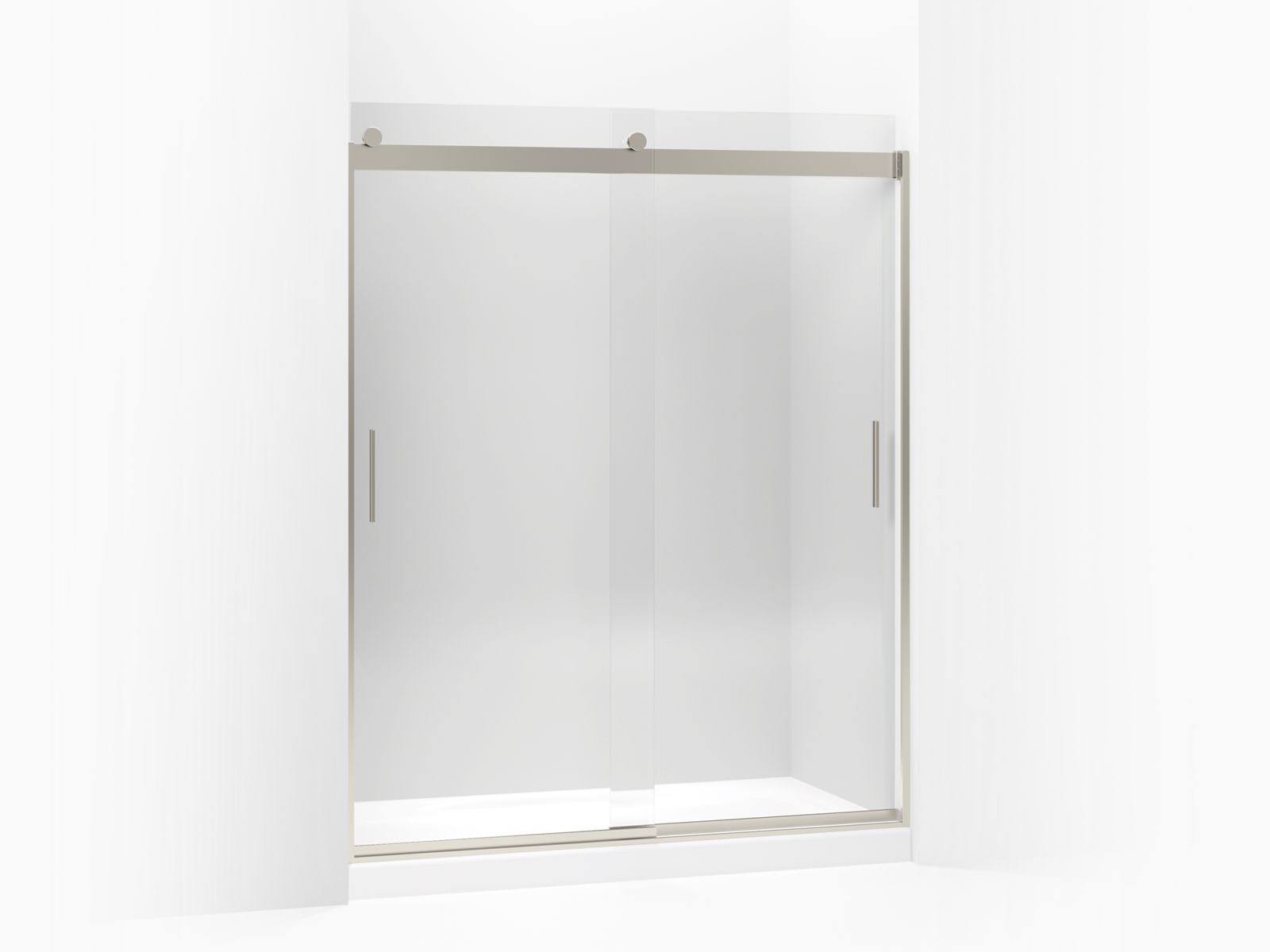 KOHLER K-706009-L-MX Levity Sliding Shower Door with Crystal Clear Glass, Matte Nickel