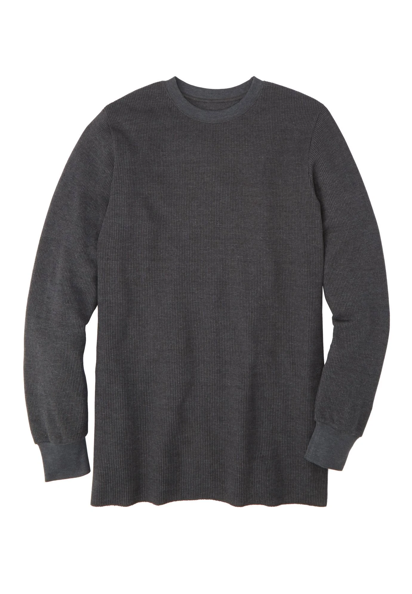 Men&s Big u0026 Tall Heavyweight Thermal Underwear Crewneck Tee by KingSize in Heather Slate (Size 3XL)