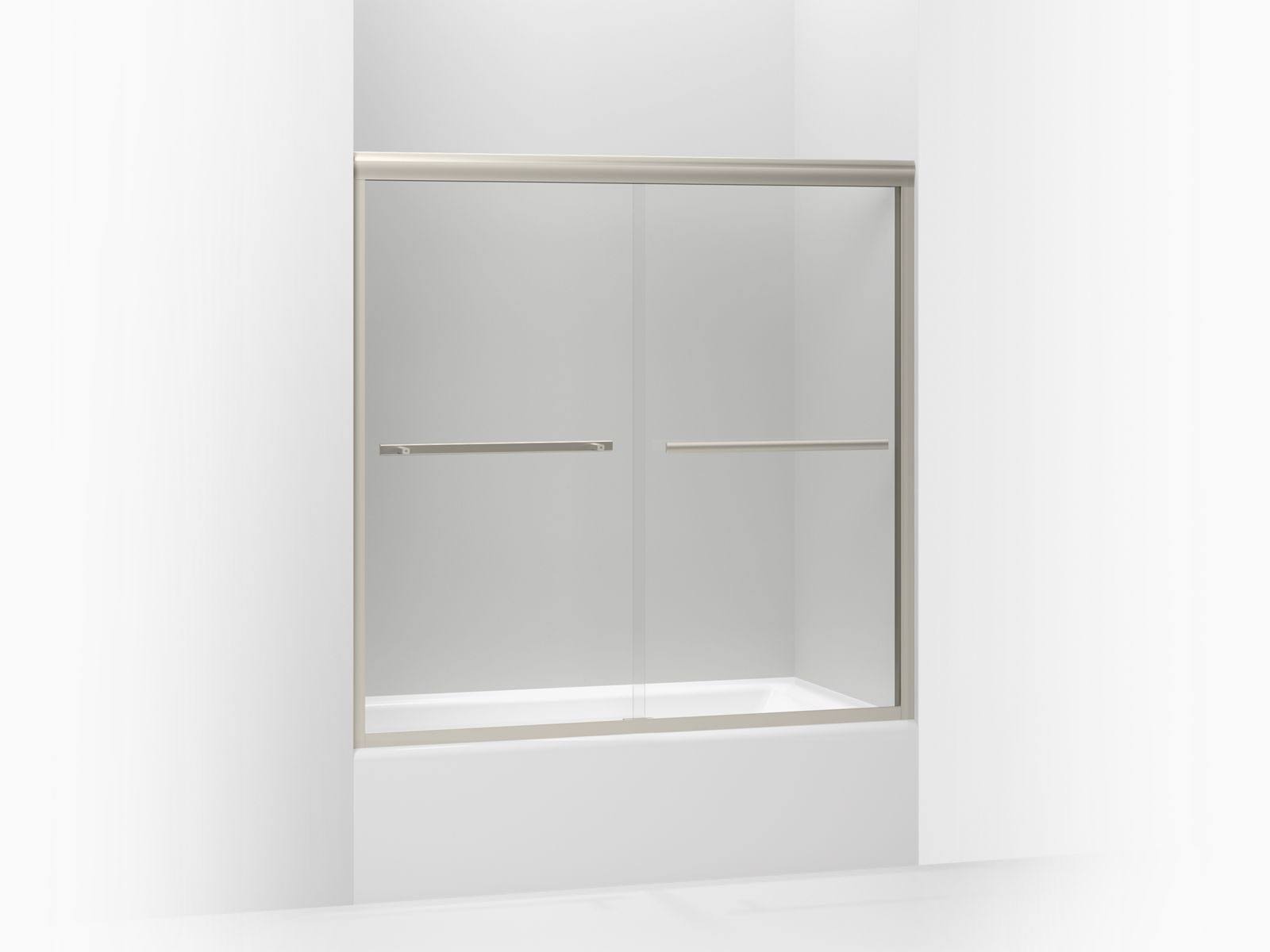 Kohler K-709062-L-MX Gradient Matte Nickel 58-1/16x22 x 59-5/8x22 Sliding Bath Door with 1/4x22 Crystal Clear Glass