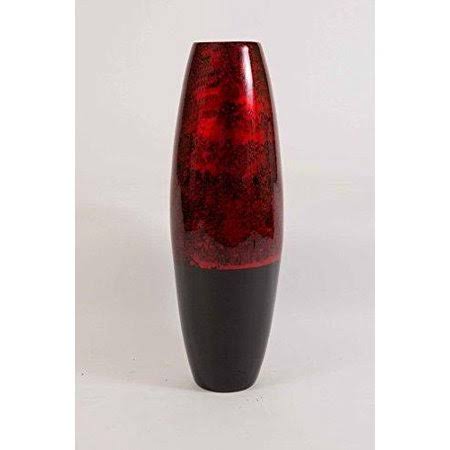Green Floral Crafts 27x22 Lacquer Cylinder Floor Vase u0026 Botanicals Kit- Red Swirl