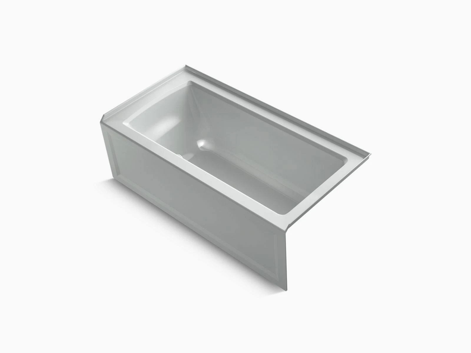 Kohler K-1946-RA-95 Archer 60x22 x 30x22 Alcove Bath with Integral Apron and Right-Hand Drain Ice Grey