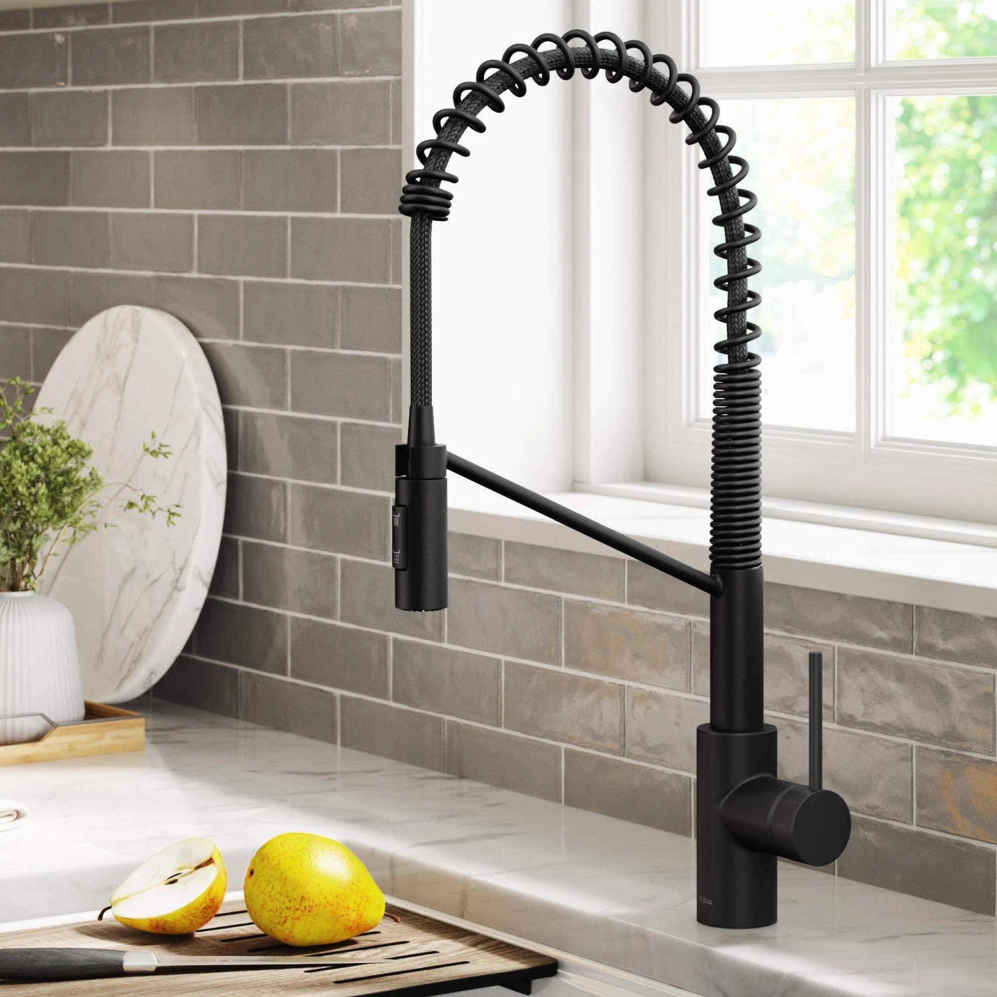 Kraus KPF-2631MB Oletto Commercial Style Pull-Down Single Handle Kitchen Faucet with QuickDock Top Mount Installation ASSEMBLY,