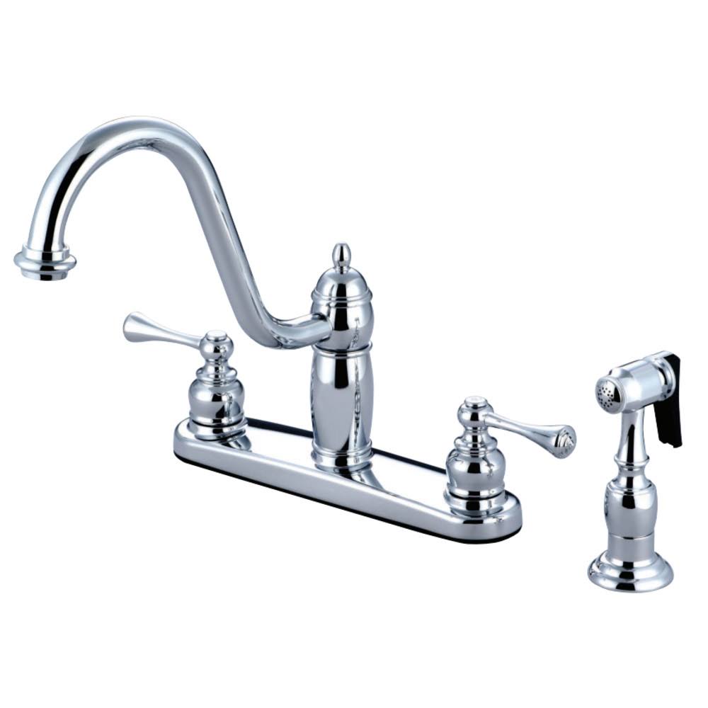 Kingston Brass KB1111BLBS Heritage Centerset Kitchen Faucet, Chrome
