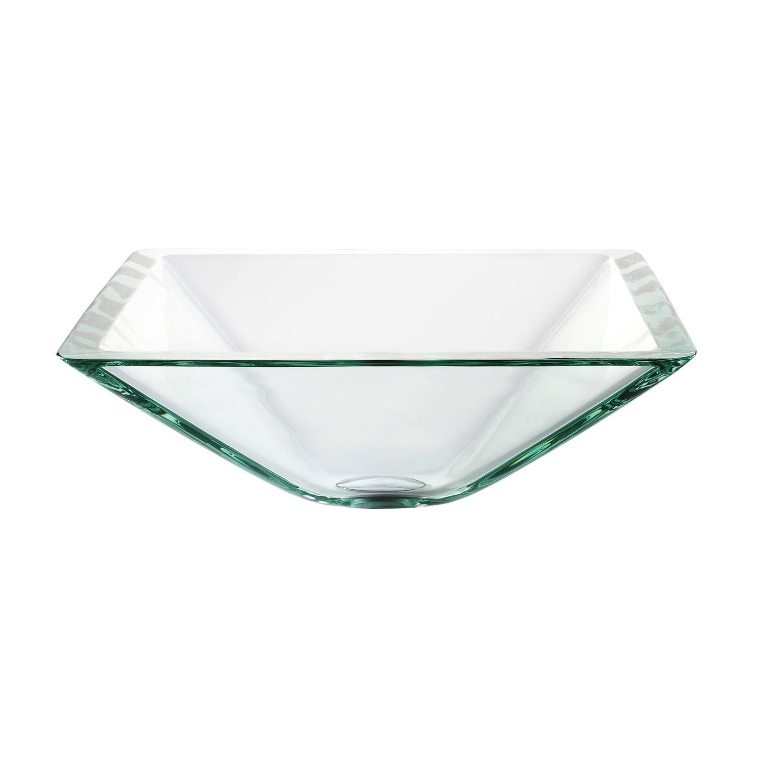 Kraus GVS-901-19mm Aquamarine Square Clear Glass Vessel Sink