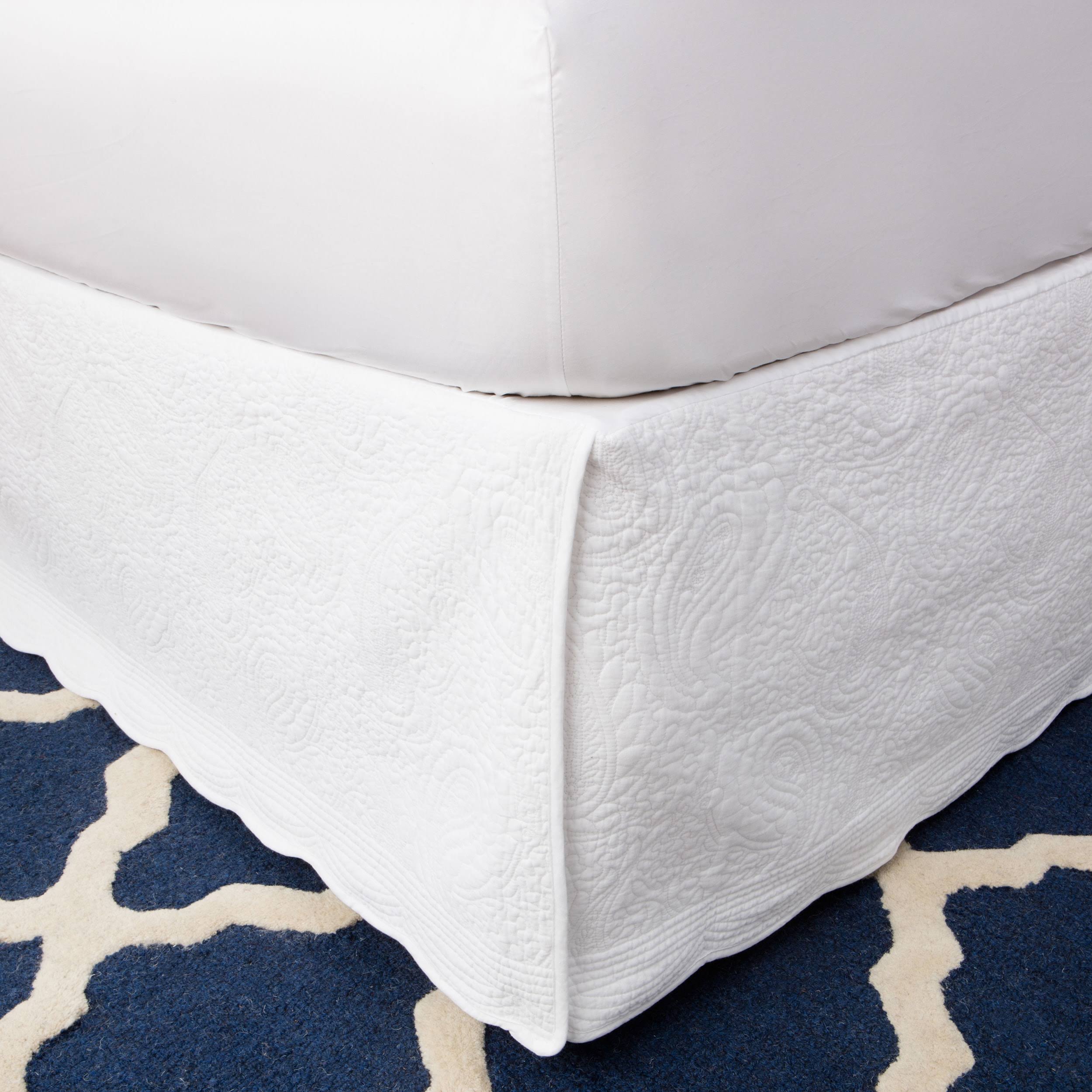 Greenland Home Fashions Paisley Quilted 18-inch Drop Bedskirt (Off White - Queen)