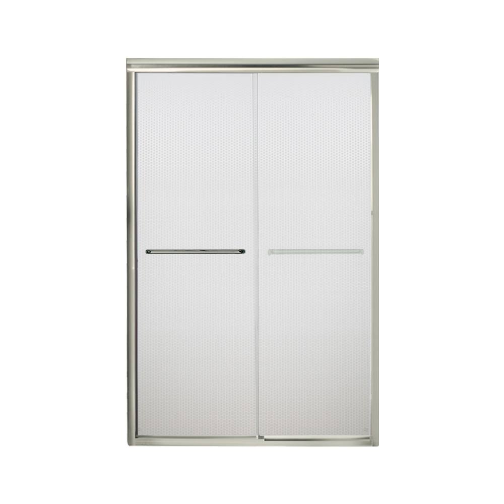 Sterling Finesse 42.625-in to 47.625-in W Frameless Brushed Nickel Sliding Shower Door