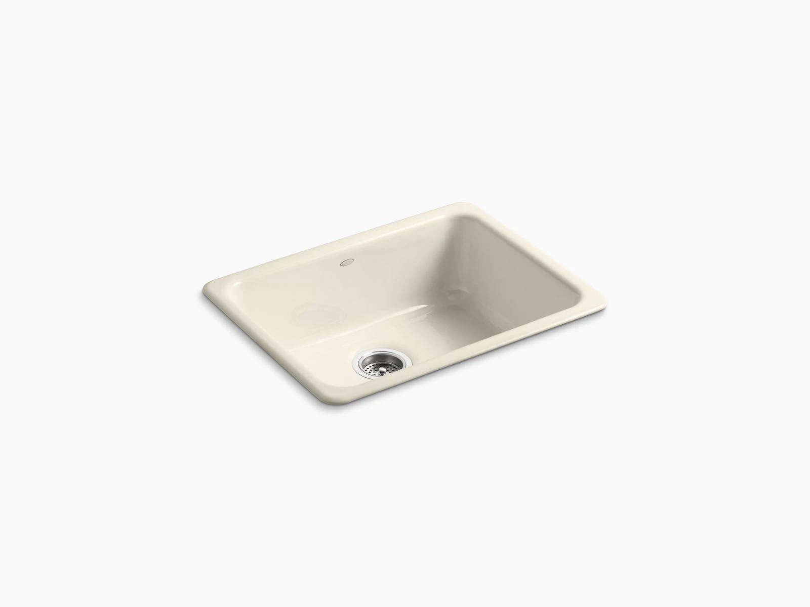 KOHLER K-6585-47 Iron/Tones 24-1/4x22 X 18-3/4x22 X 8-1/4x22 Top-/Under-Mount Single-Bowl Kitchen Sink - Almond