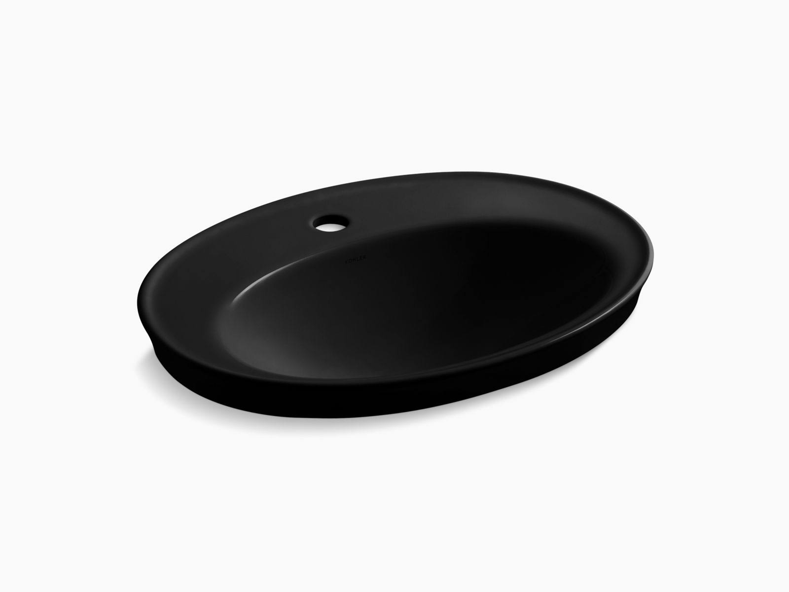 Kohler K-2075-1-7 Black Black Serif Drop-In Bathroom Sink with Single Faucet Hole