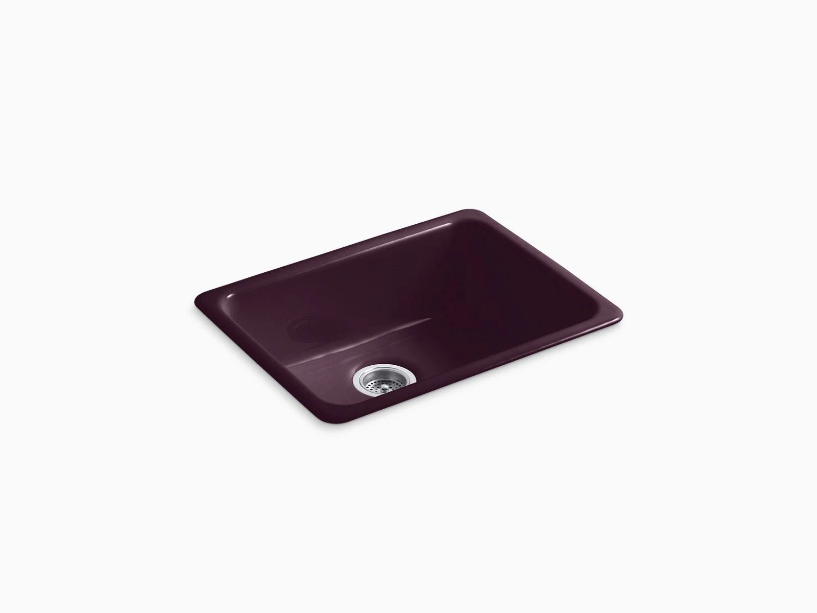 Kohler K-6585 Iron/Tones 24-1/4x22 x 18-3/4x22 x 8-1/4x22 Top-mount/undermount Single-Bowl Kitchen Sink Black Plum