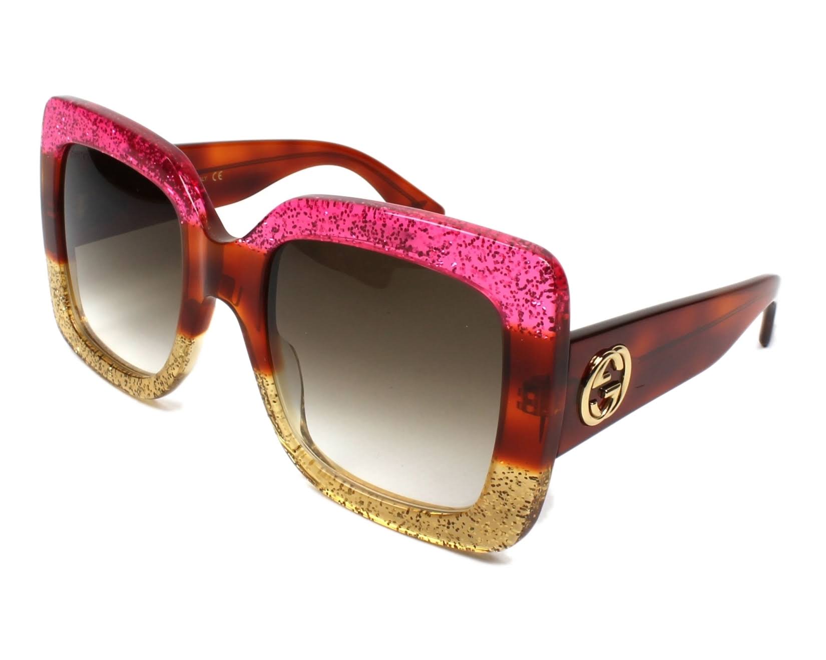 Gucci GG0083S 002 Fuchsia Square Sunglasses