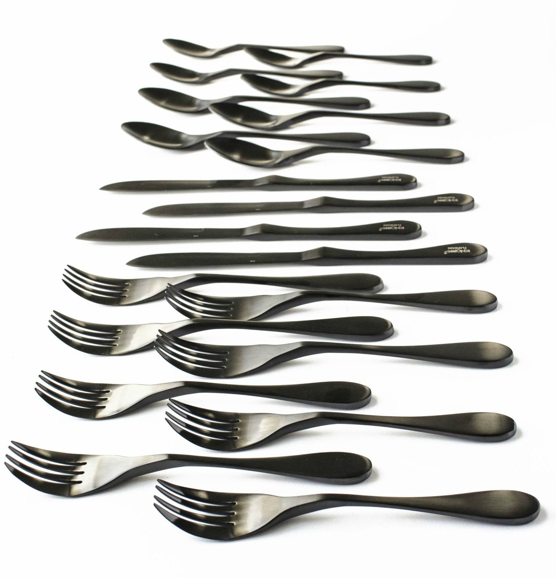 Knork Black Matte Titanium Coated Stainless 20-Piece Set